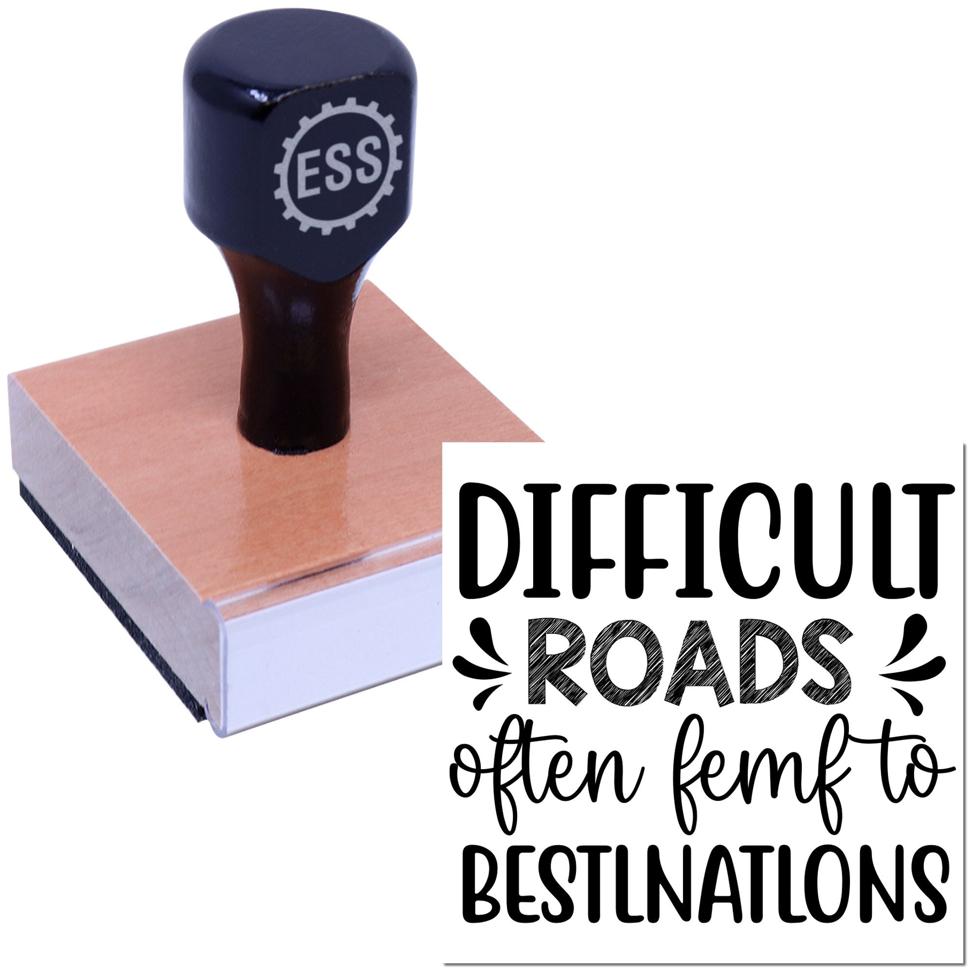 Challenging Roads Inspire Card Rubber Stamp