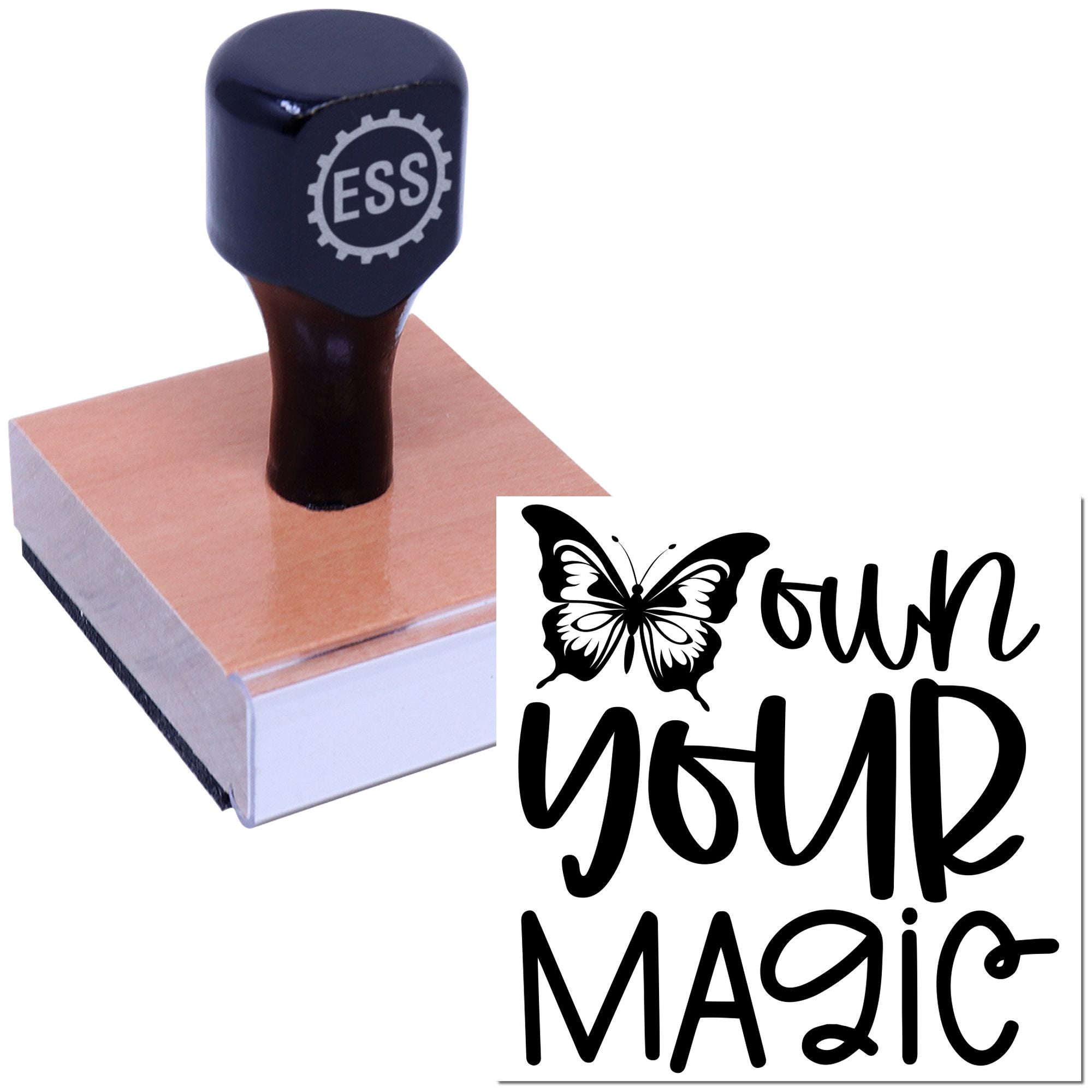 Butterfly Inspiration Typography Paper Goods Rubber Stamp