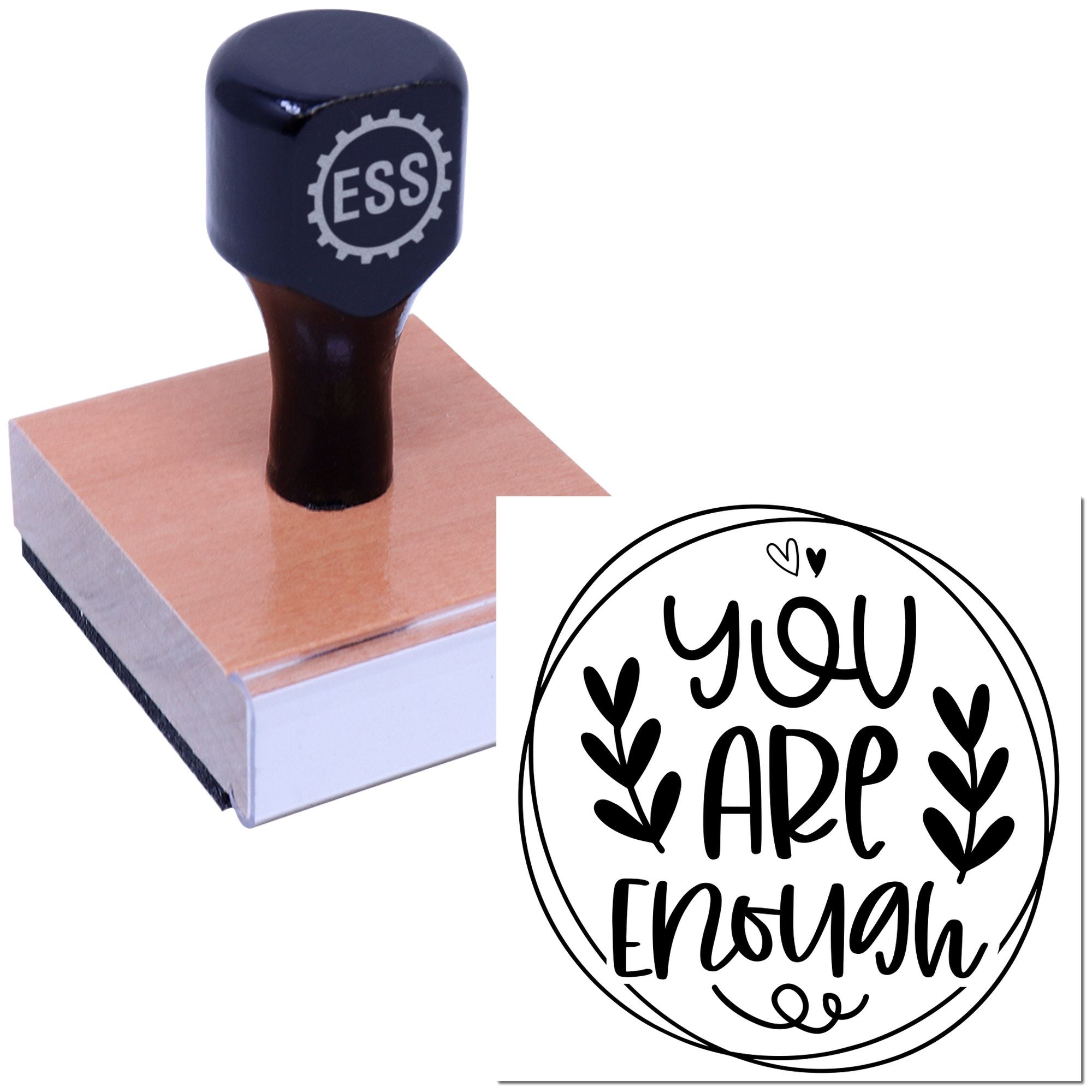 Empowering Circular Affirmation Postcard Rubber Stamp