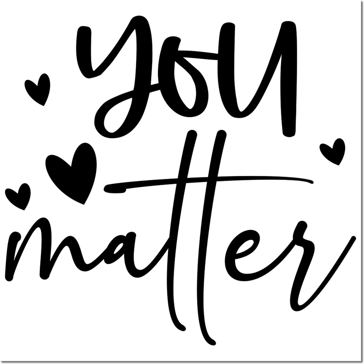 Trodat Slim You Truly Matter Today mini craft stamp with black ink imprint displaying motivational message.