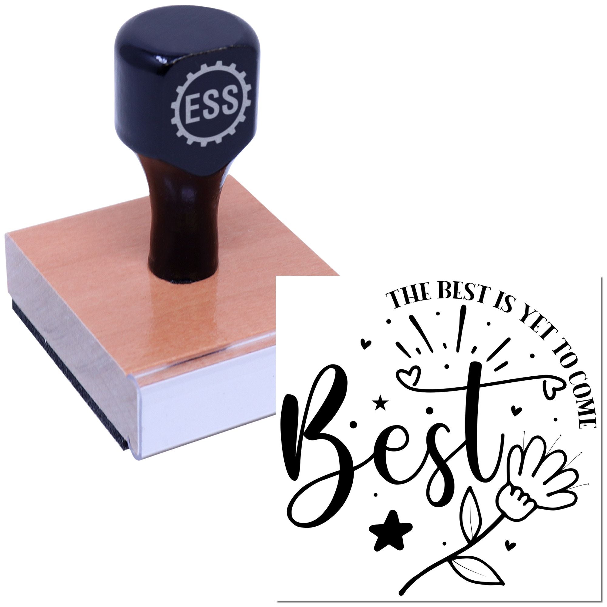 Blooming Best Ahead Papercraft Rubber Stamp