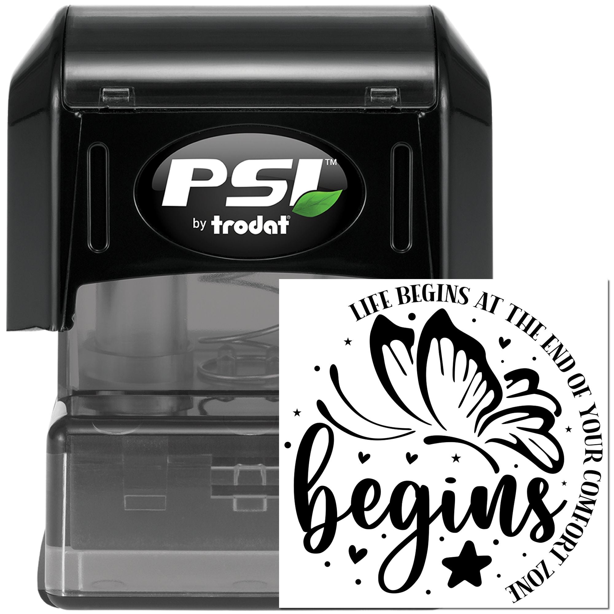 Pre-Inked Life Begins Here Handcraft Stamp