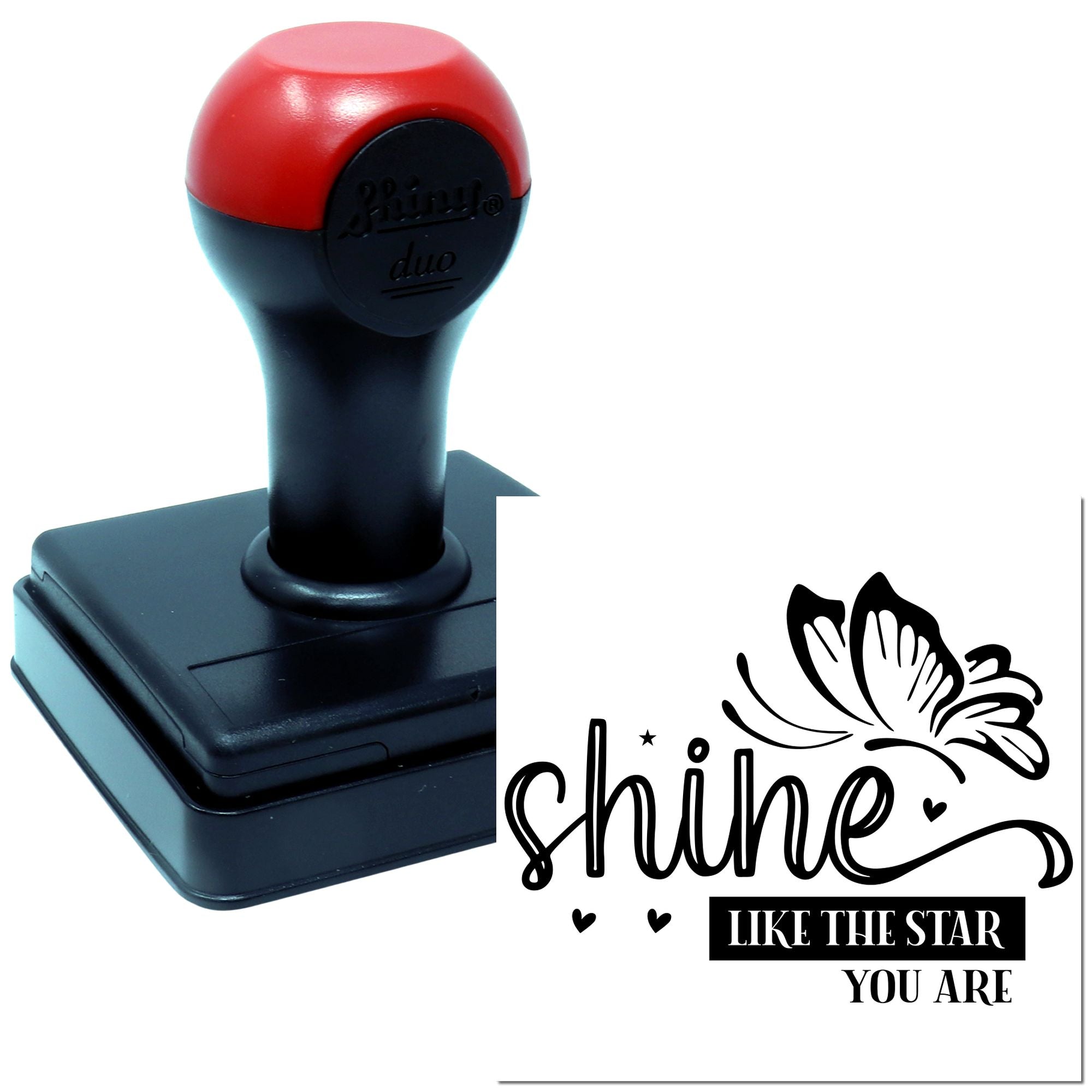 Duo Butterfly Shining Star Inspirational Wall Art Hand Stamp