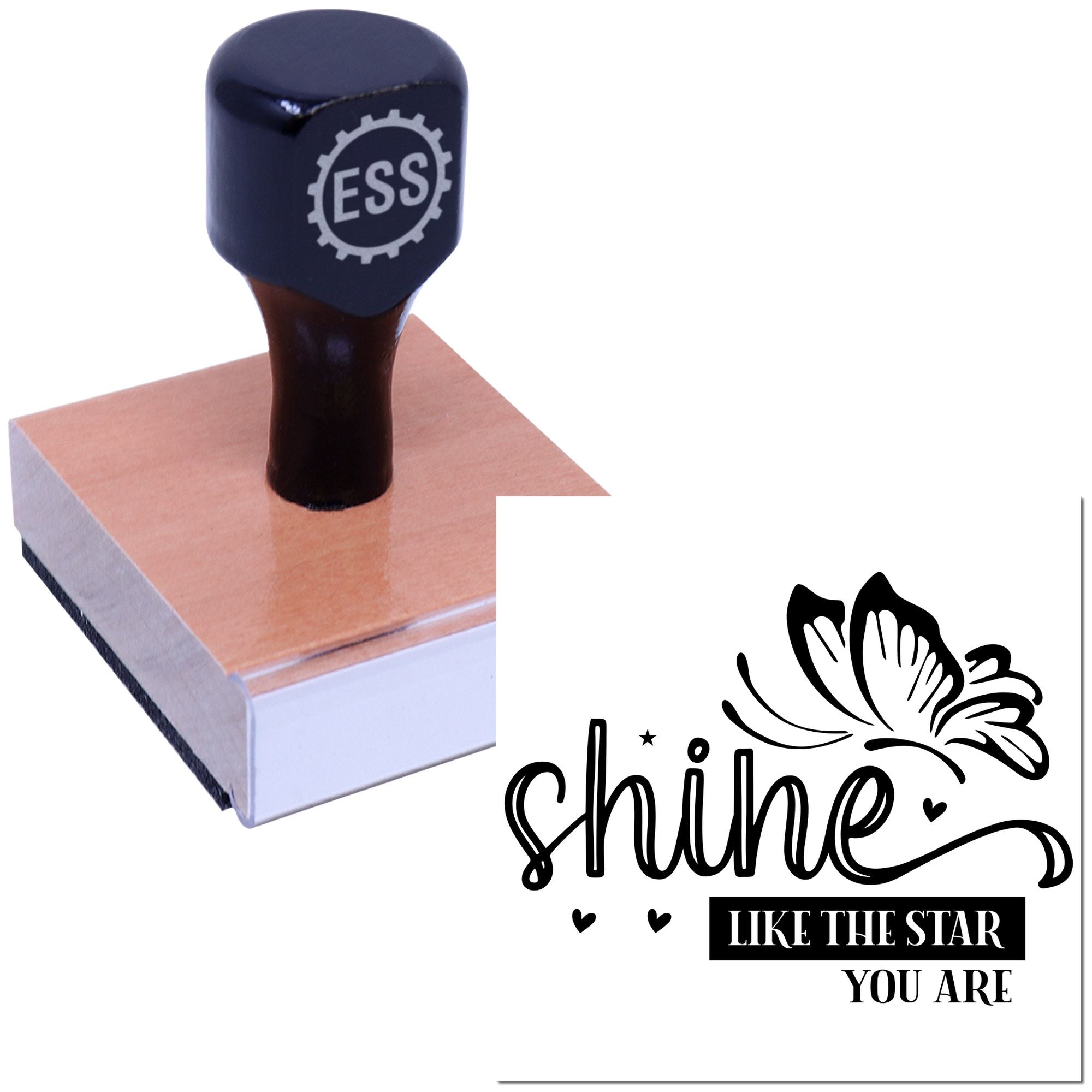 Radiant Butterfly Inspiration Journaling Rubber Stamp