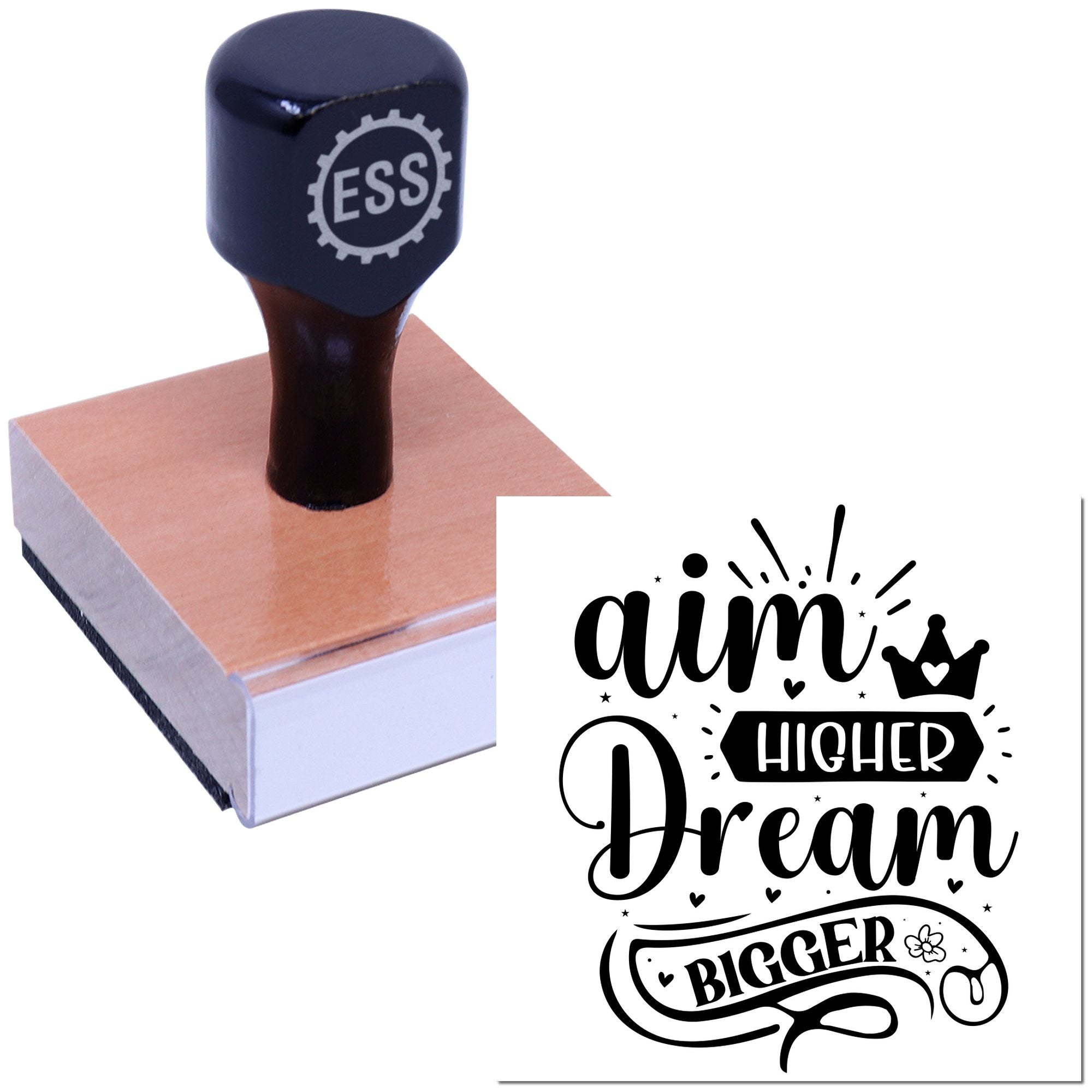 Aim Dream Bigger Favor Tag Rubber Stamp