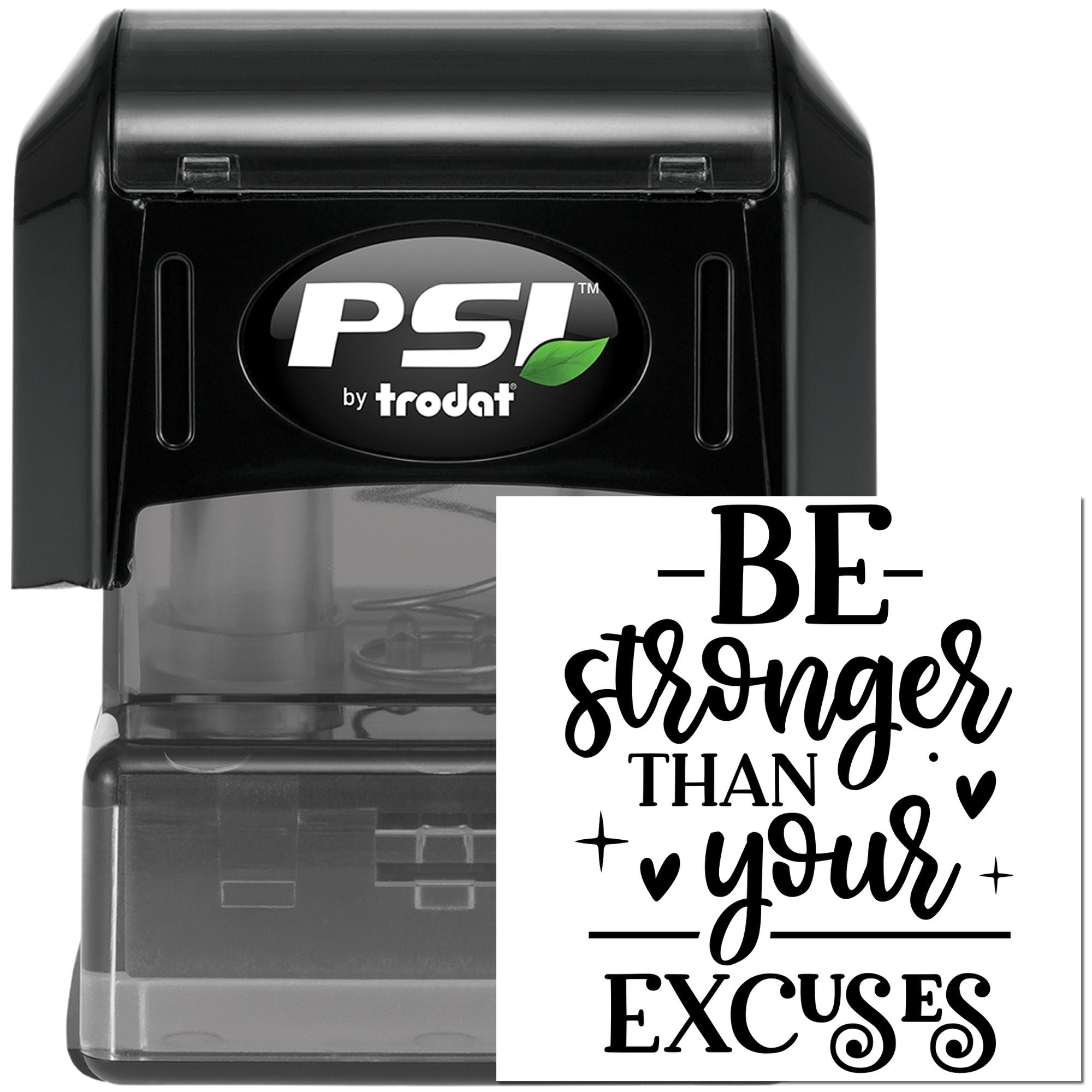 Pre-Inked Motivational Quote Poster Card Stamp