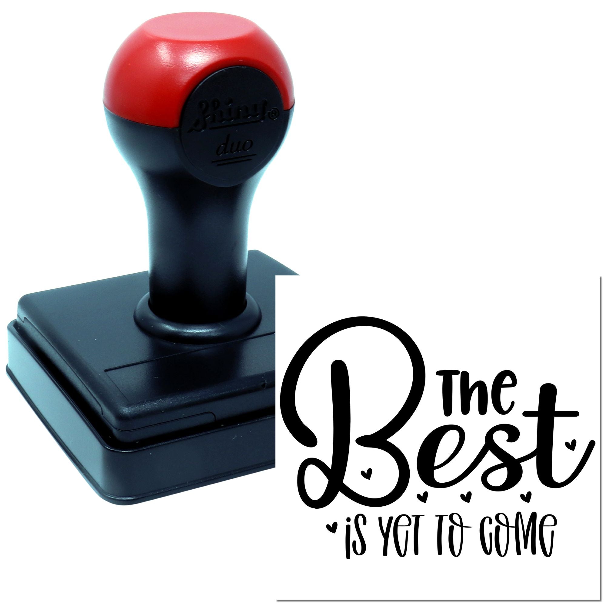 Duo Whimsical Hearts Best Yet Ahead Hand Stamp