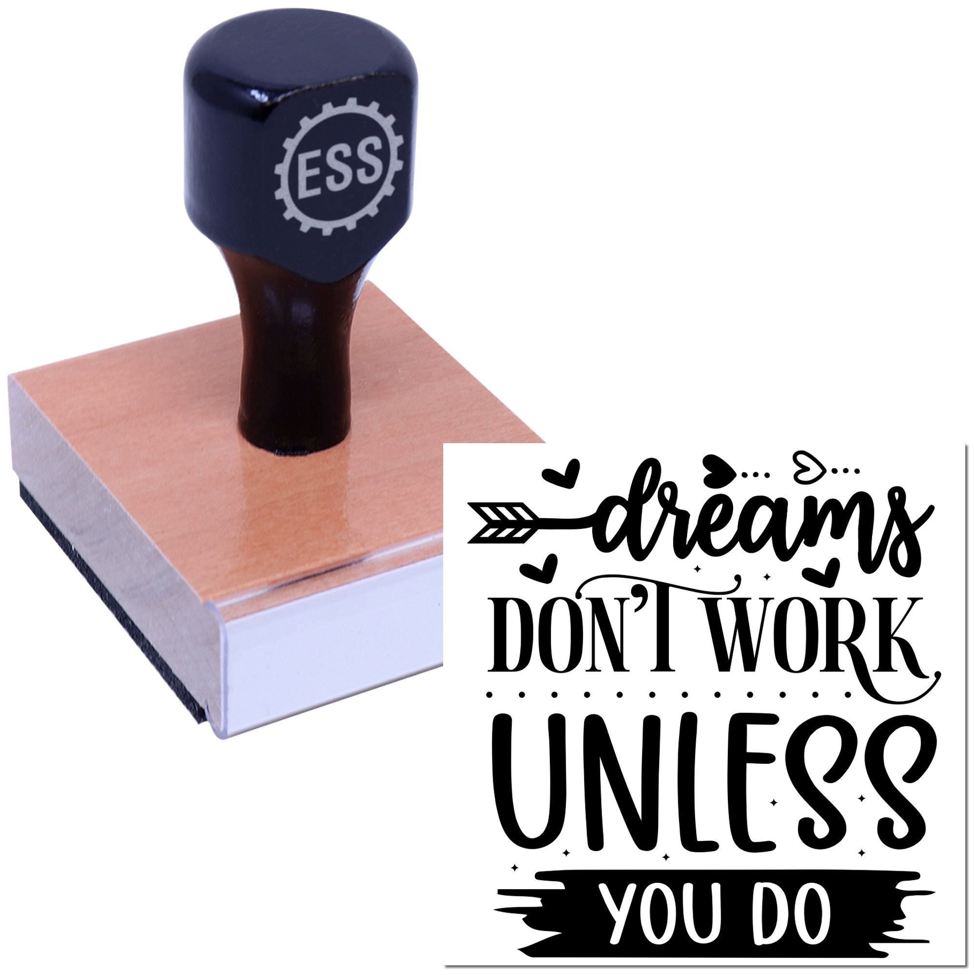 Dreams Demand Action Greeting Card Rubber Stamp