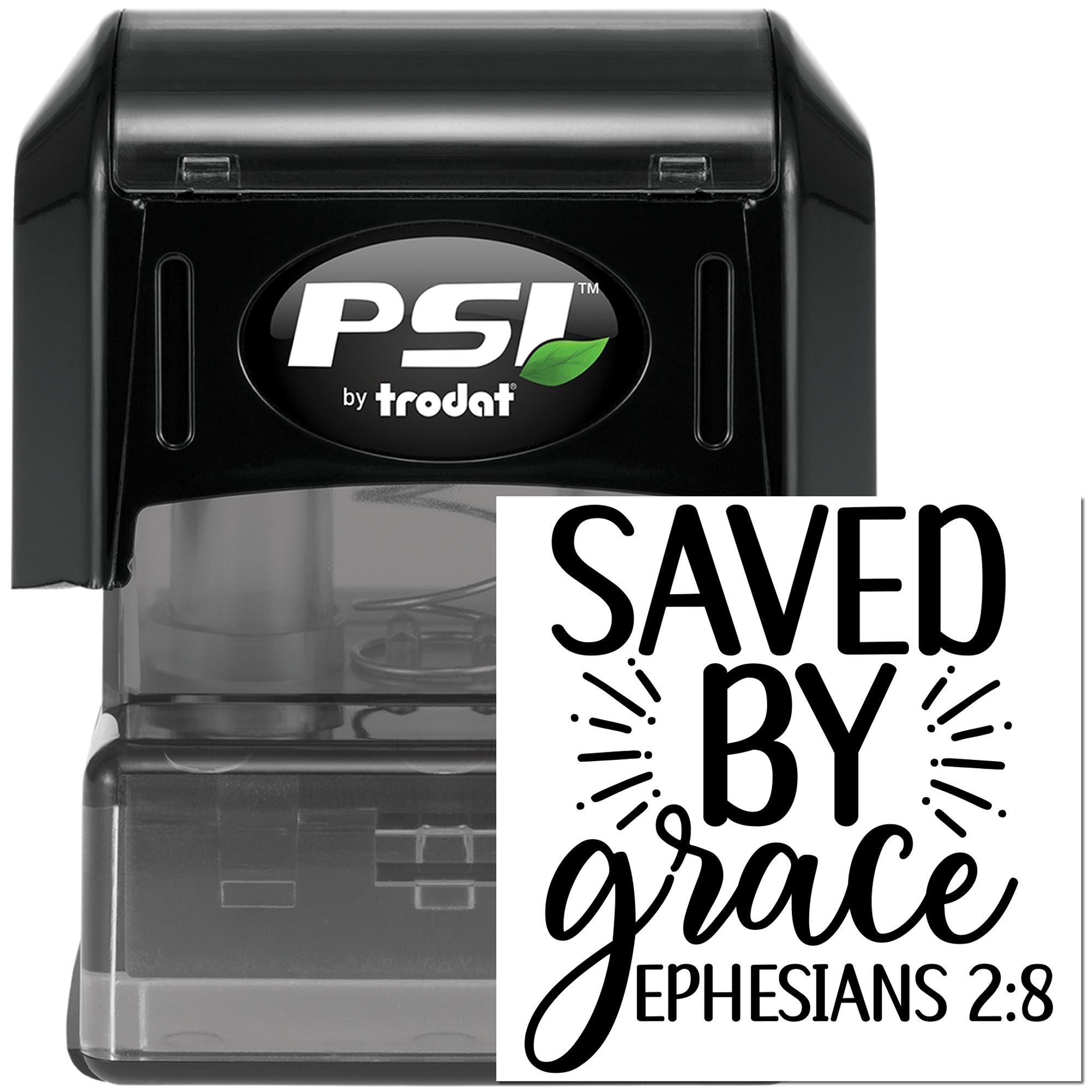 Pre-Inked Saved By Grace Note Card Stamp