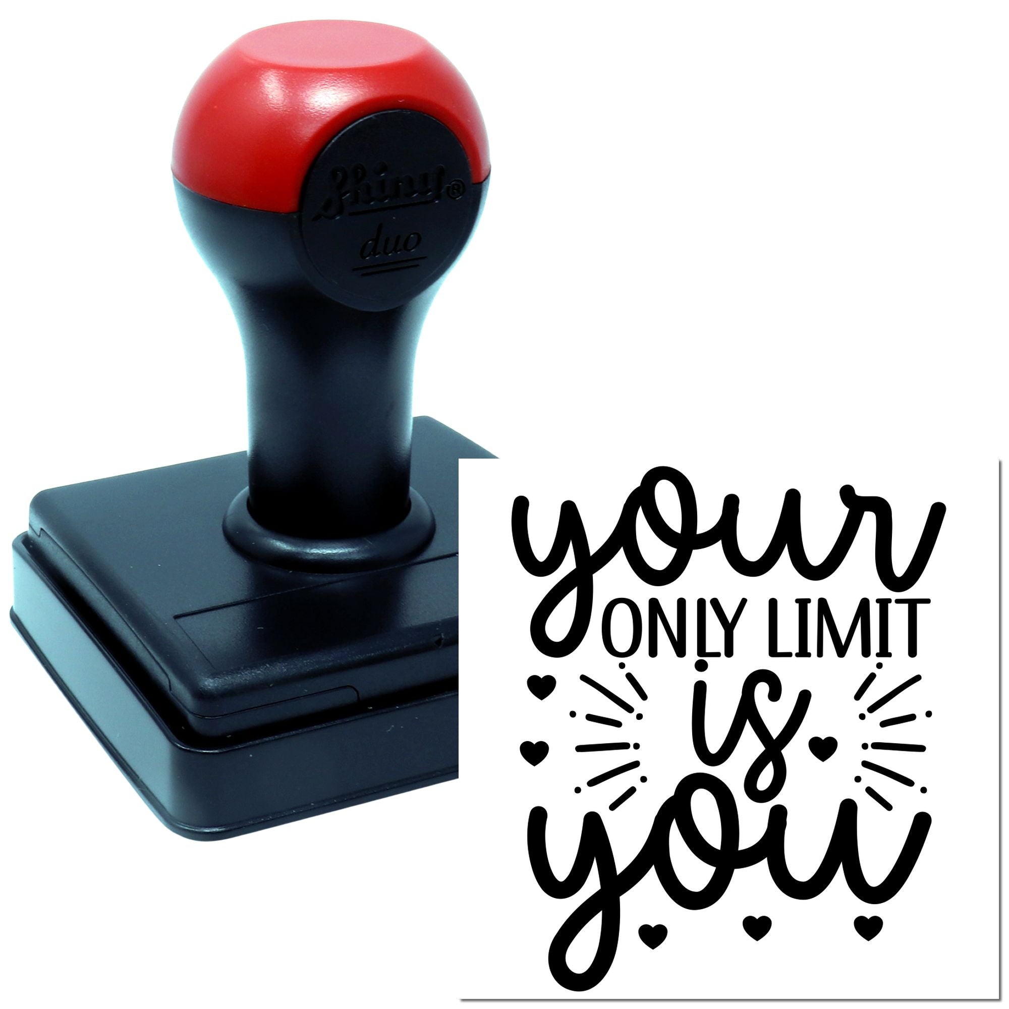 Duo Motivational Handwritten Heart-Decorated Wall Art Hand Stamp