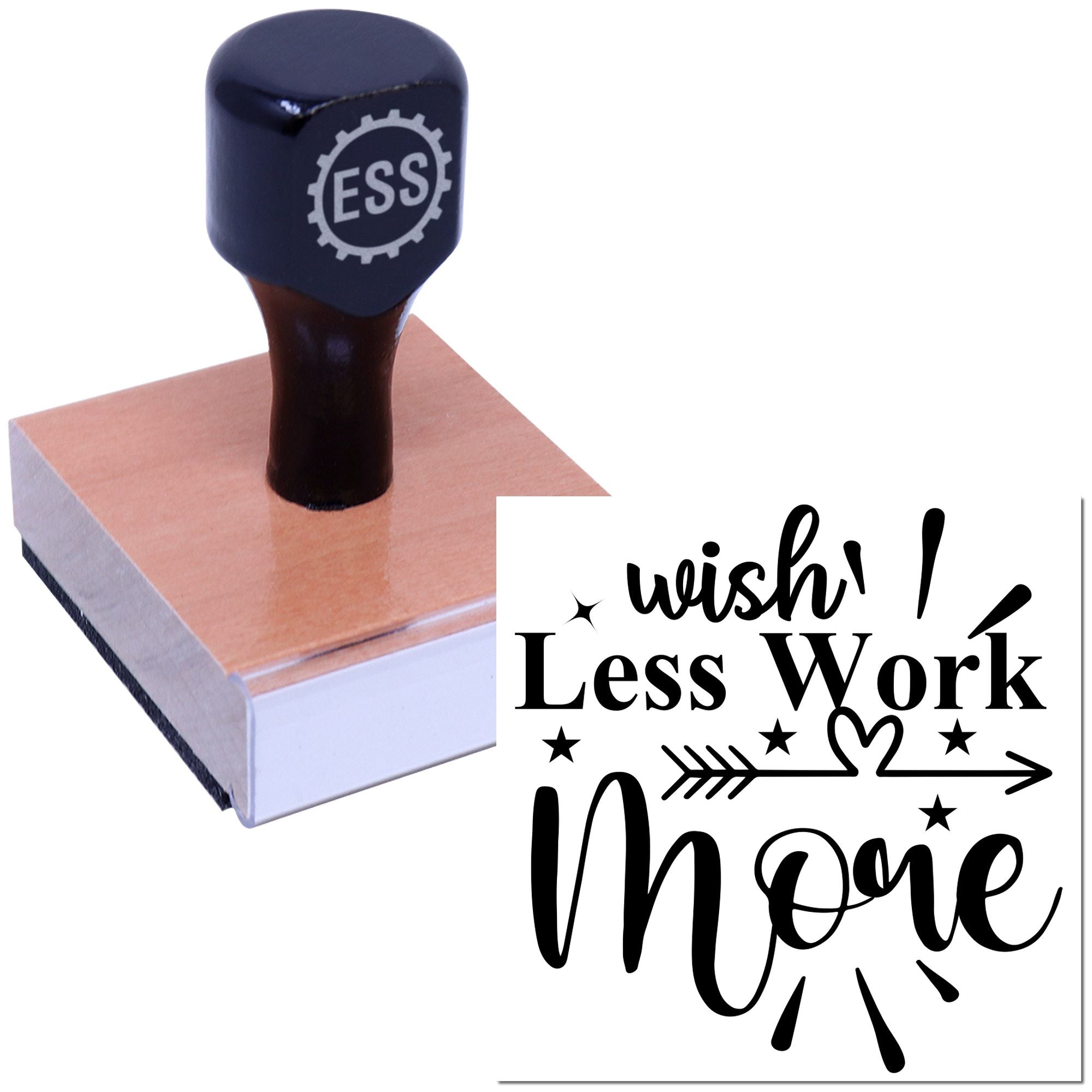 Work Less Now Craft Rubber Stamp
