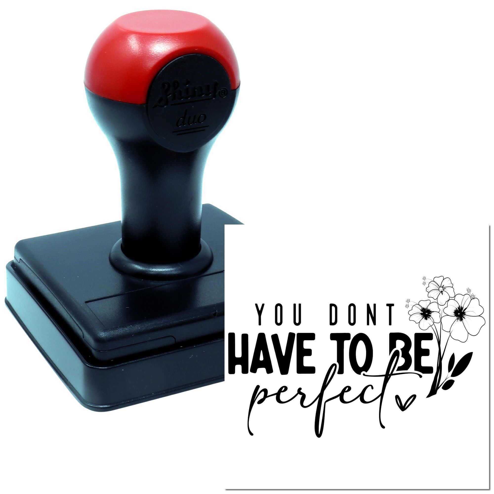 Duo Imperfectly Beautiful Blossoms Encouraging Self-Love Hand Stamp