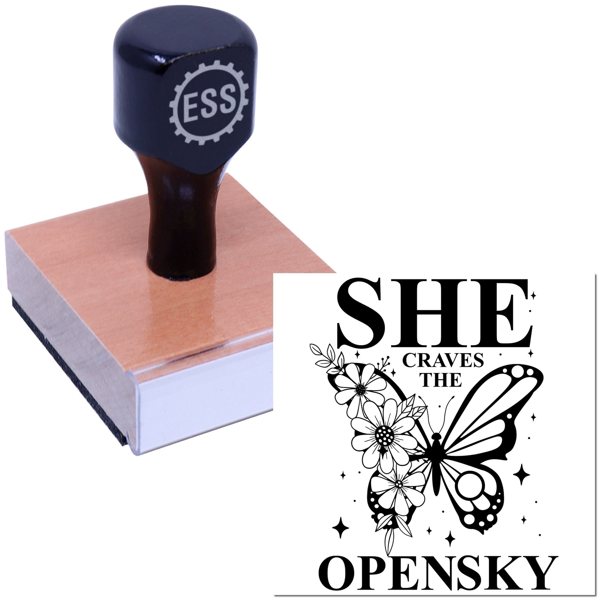 Floral Flight Yearning Paper Goods Rubber Stamp