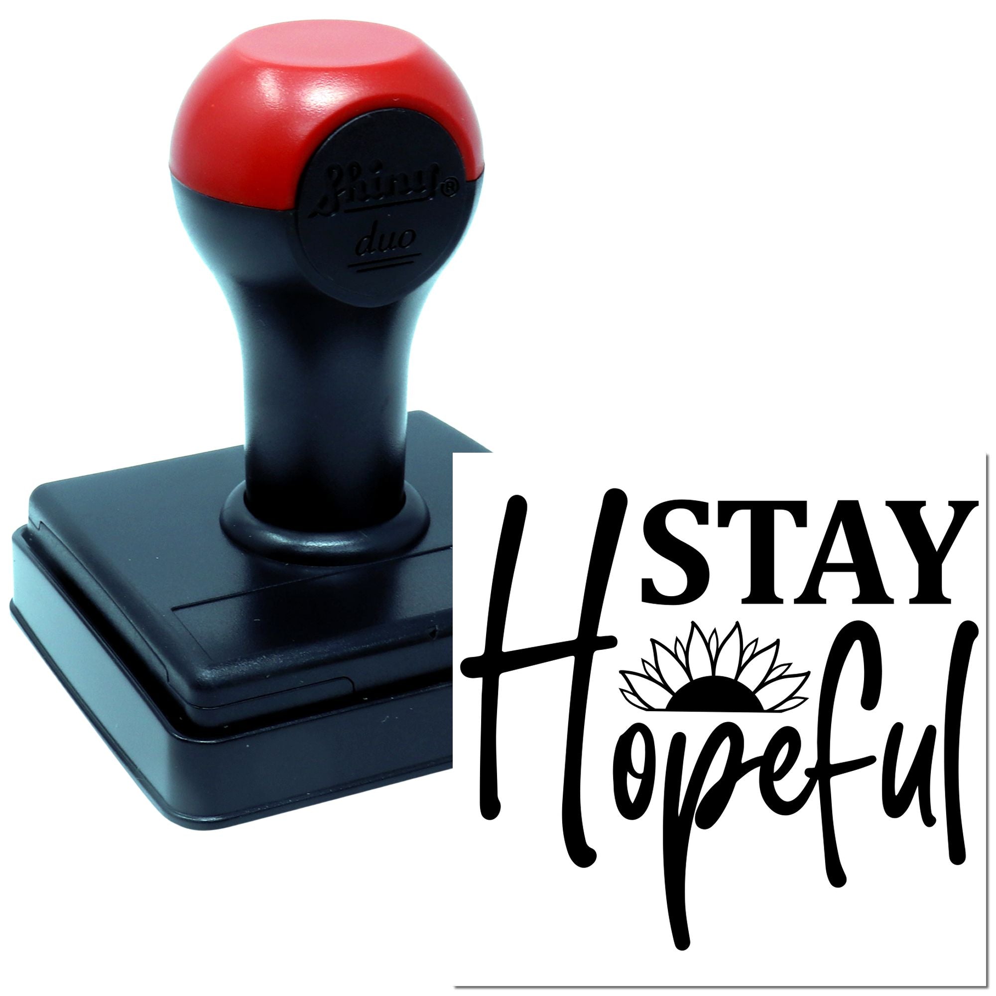 Duo Sunflower Sunrise Stay Hopeful Typography Hand Stamp