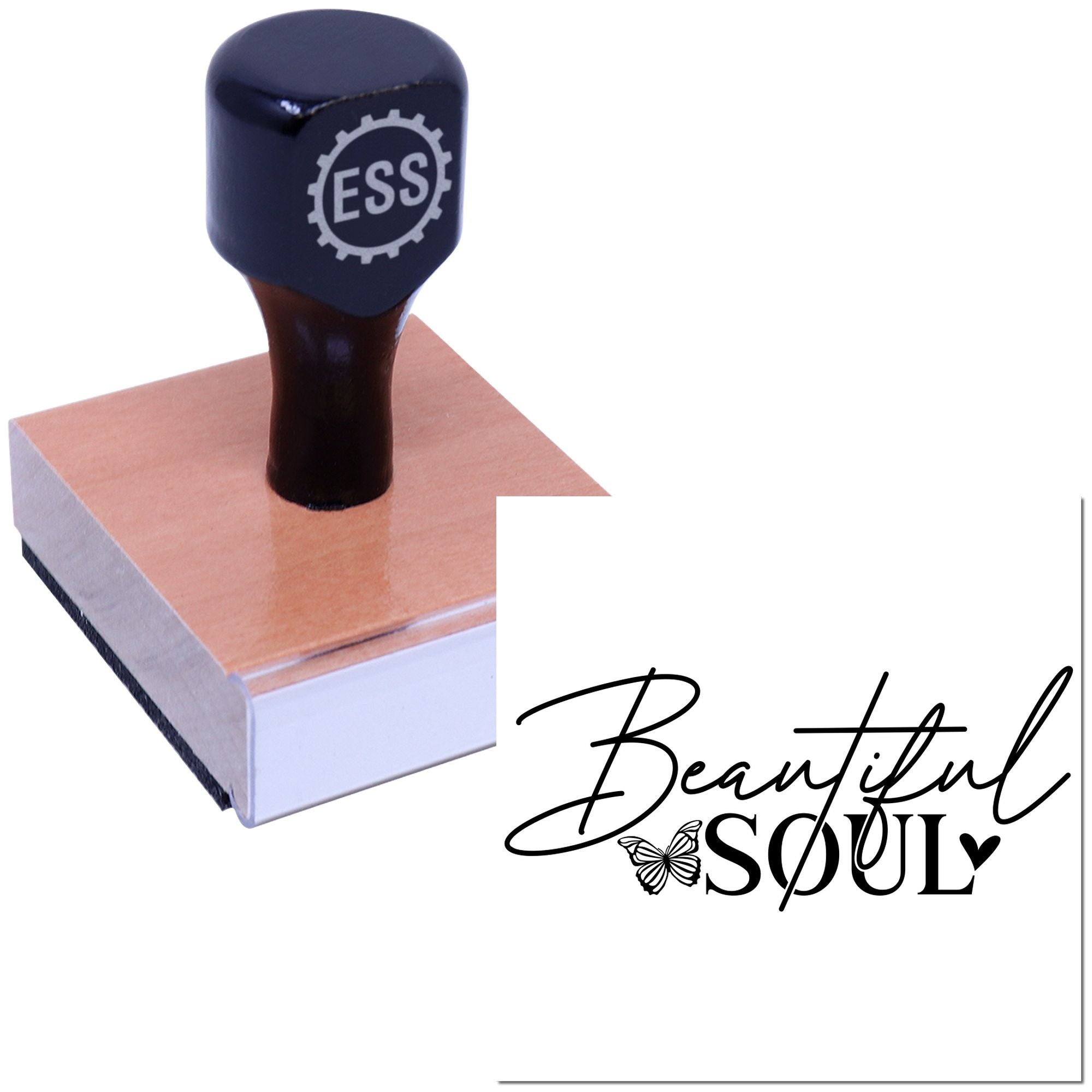 Butterfly Soul Harmony Place Card Rubber Stamp