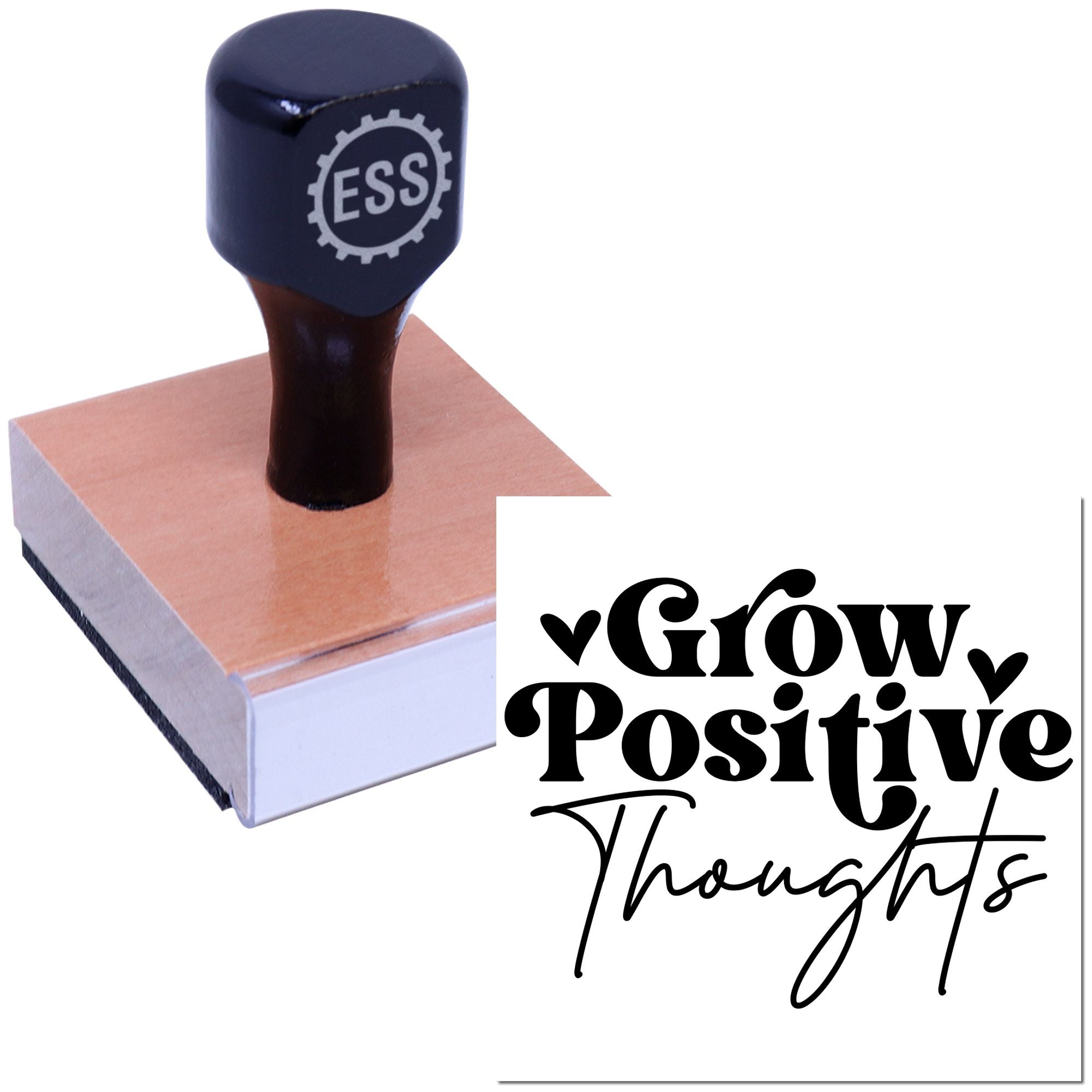 Grow Positive Thoughts Party Favor Rubber Stamp