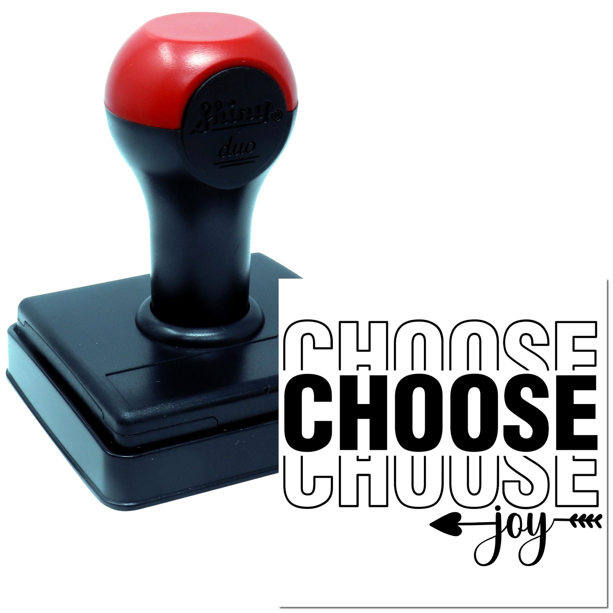 Duo Choose Joy Bold Typographic Arrow Hand Stamp