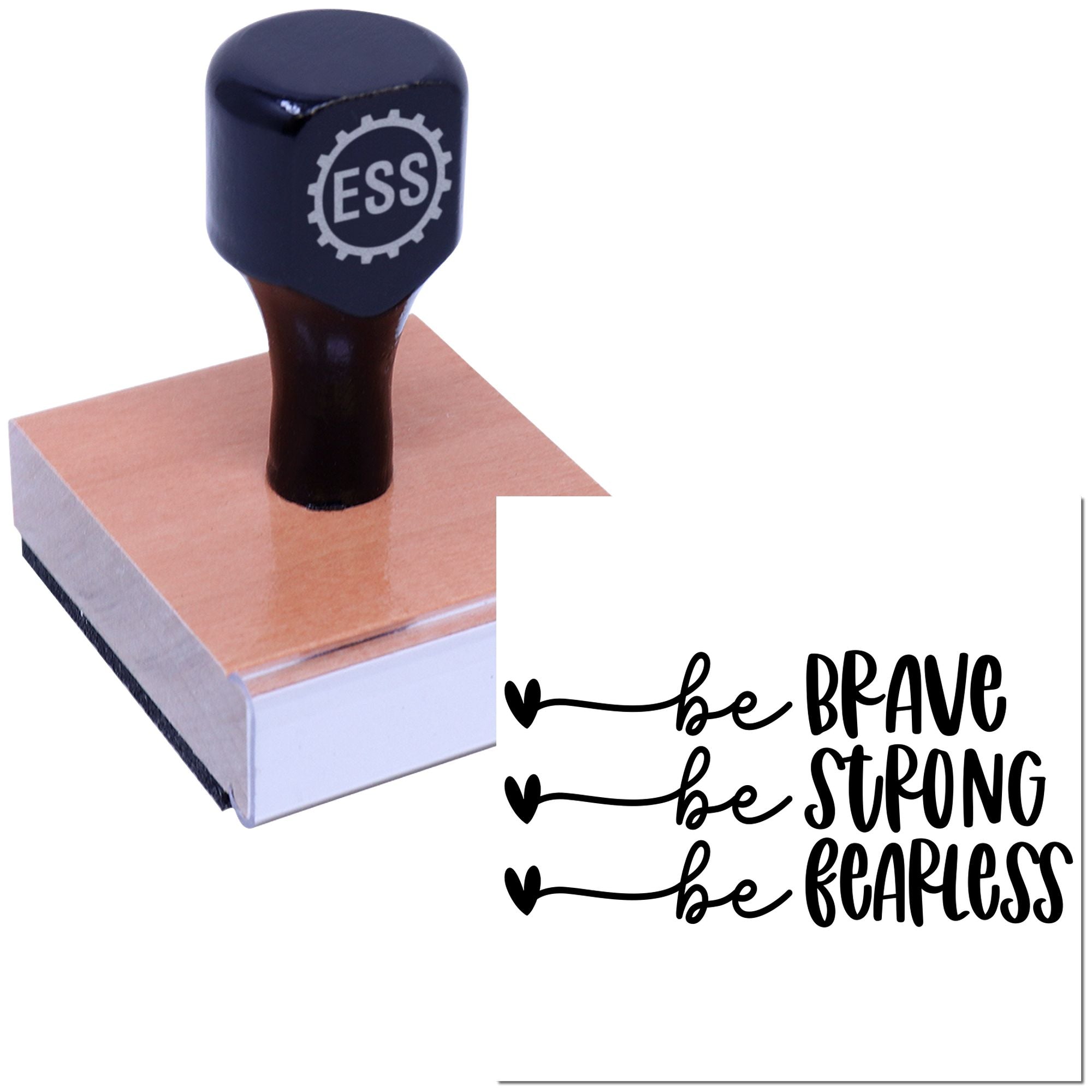 Hearts Of Courage Paper Goods Rubber Stamp