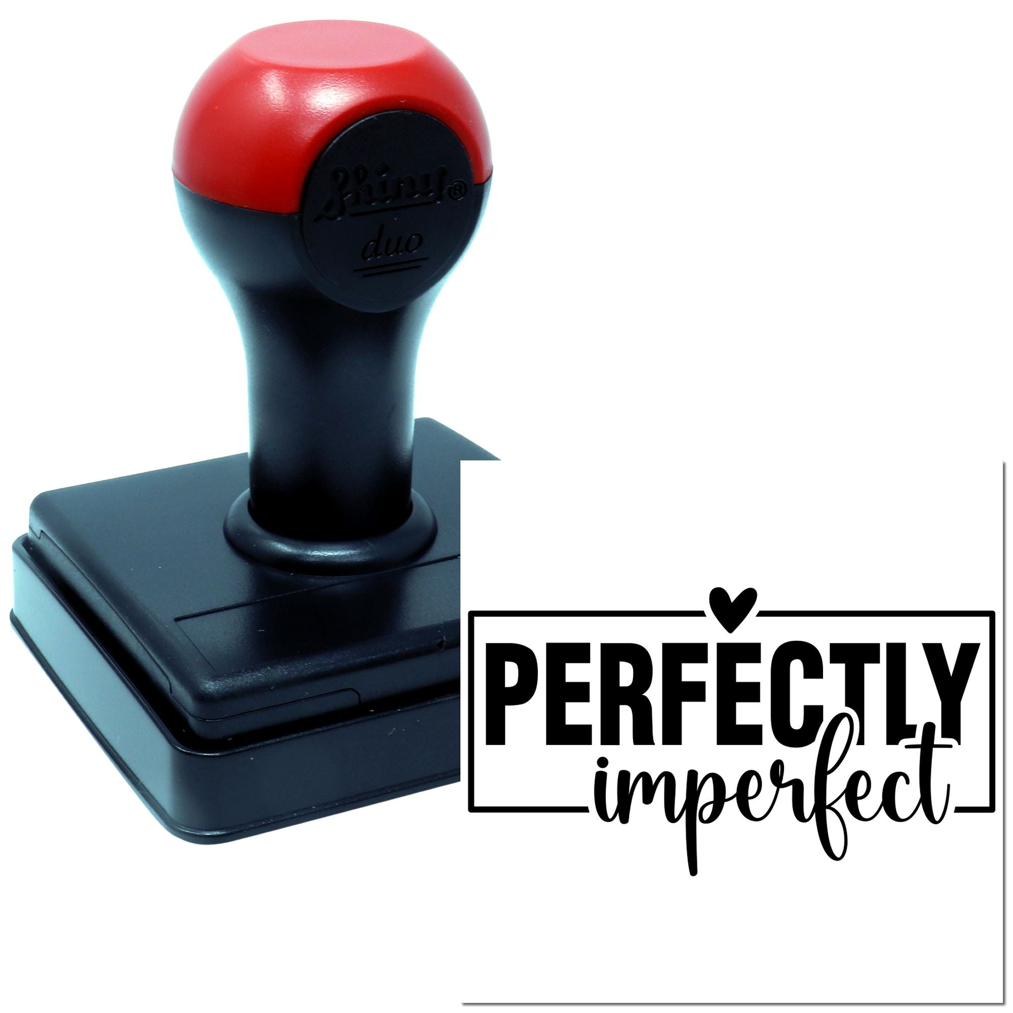 Duo Bold Loveably Flawed Handlettered Affirmation Hand Stamp