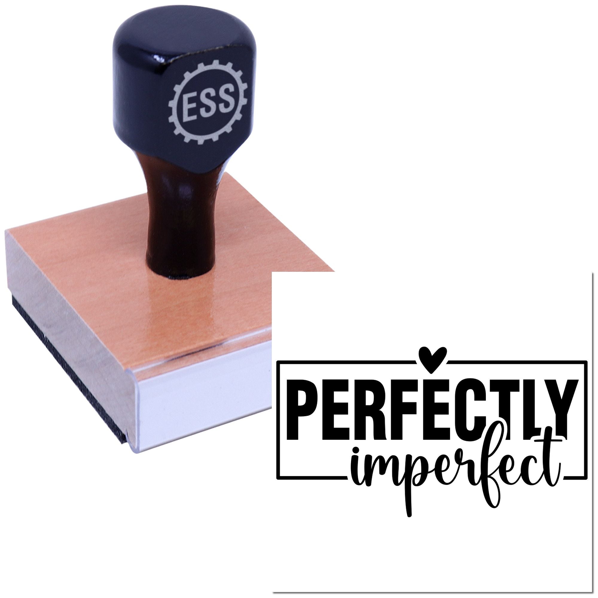 Imperfectly Perfect Heart Note Card Rubber Stamp