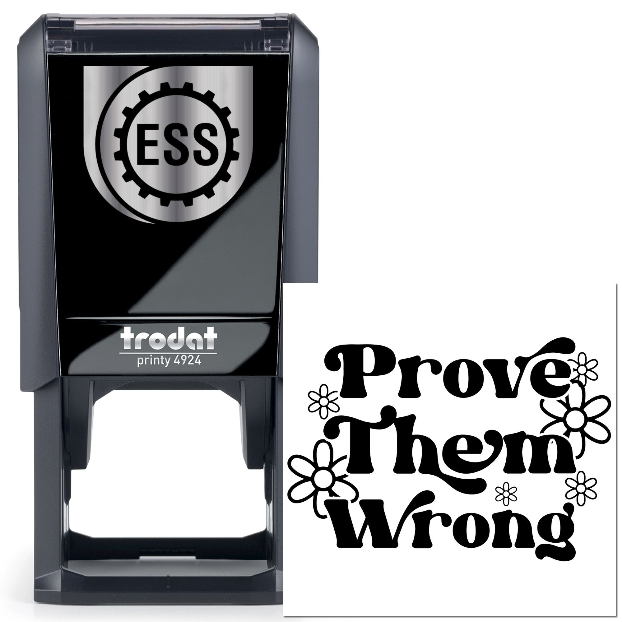 Self-Inking Floral Motivation Tag Stamp