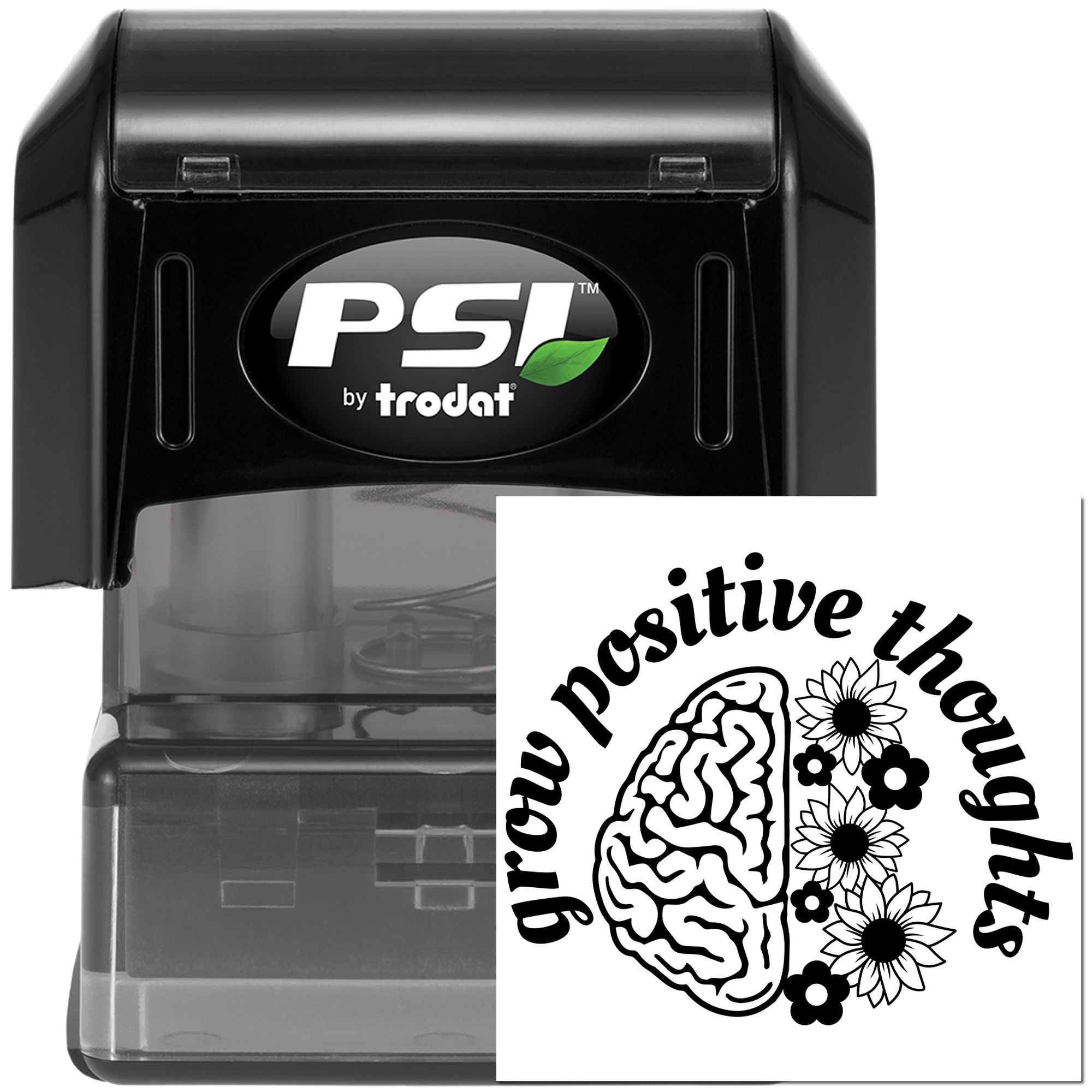 Pre-Inked Think Positive Thoughts Postcard Stamp