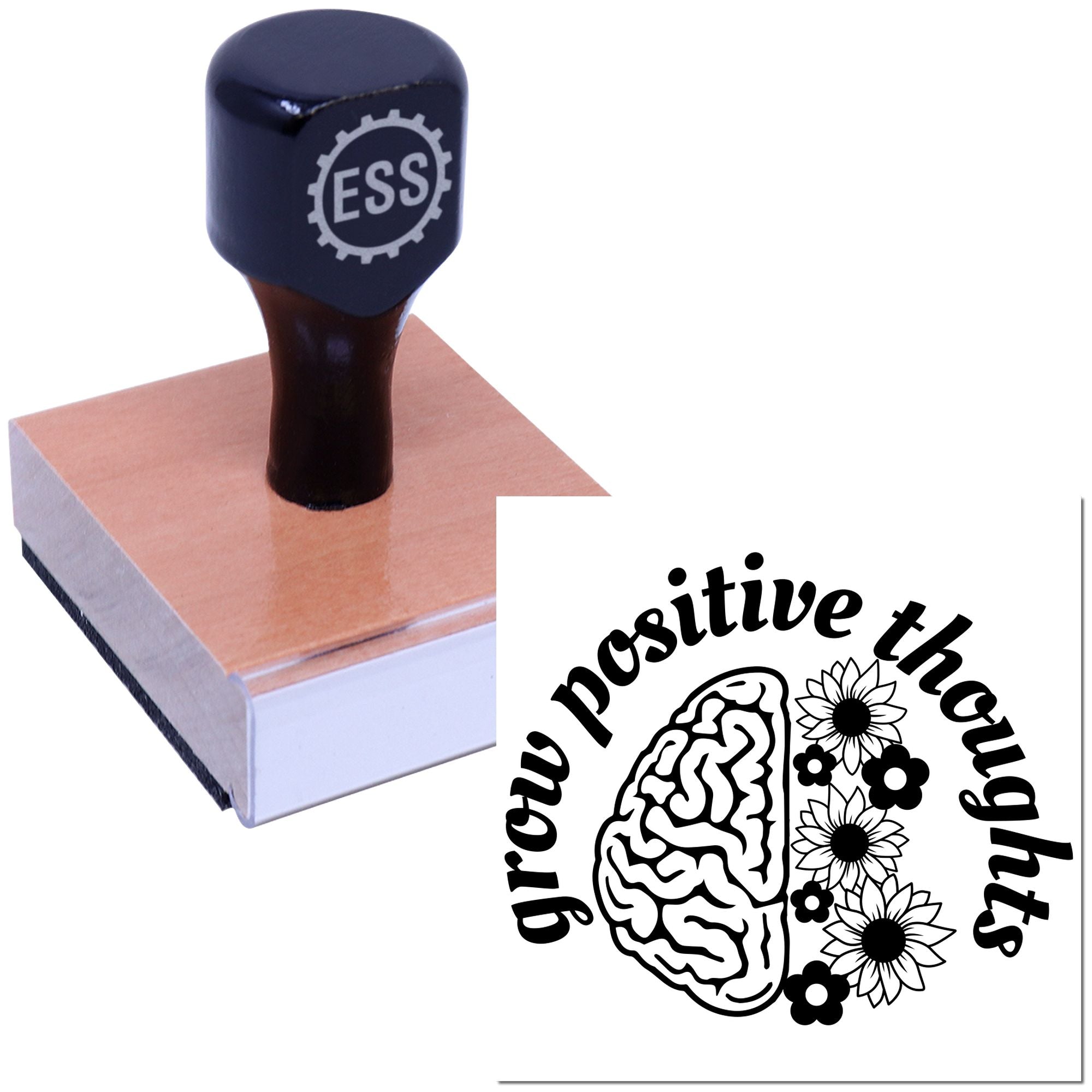 Floral Mind Fusion Place Card Rubber Stamp