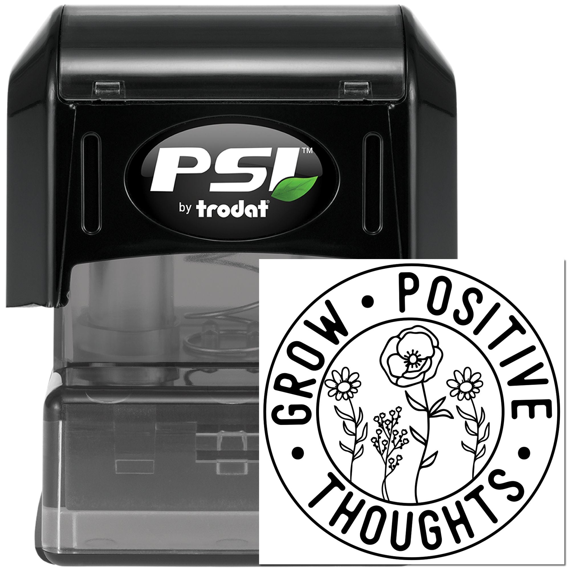 Pre-Inked Grow Positive Thoughts Scrapbook Stamp