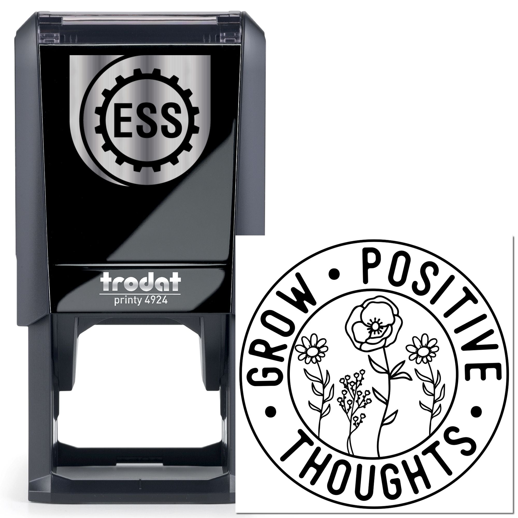 Self-Inking Floral Circle Crafting Stamp