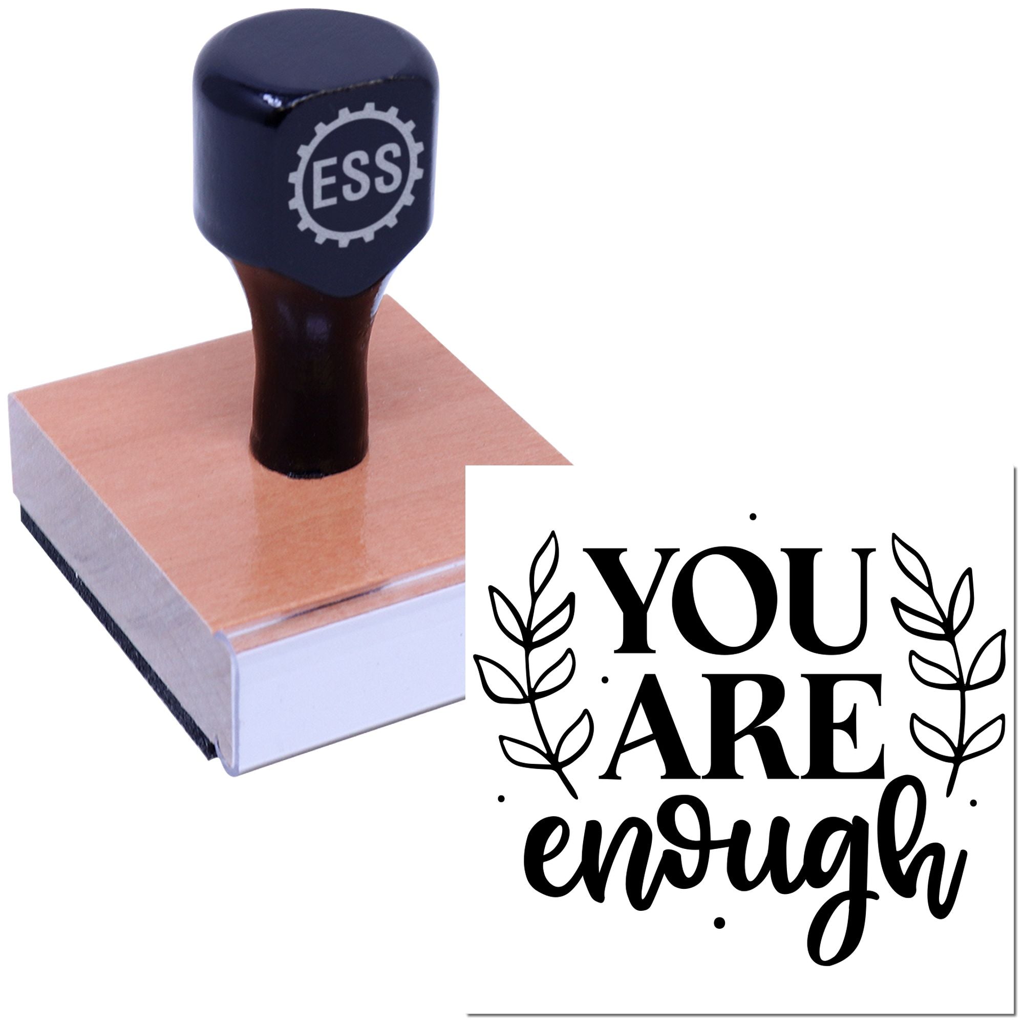 Botanical Self-Worth Art Paper Craft Rubber Stamp