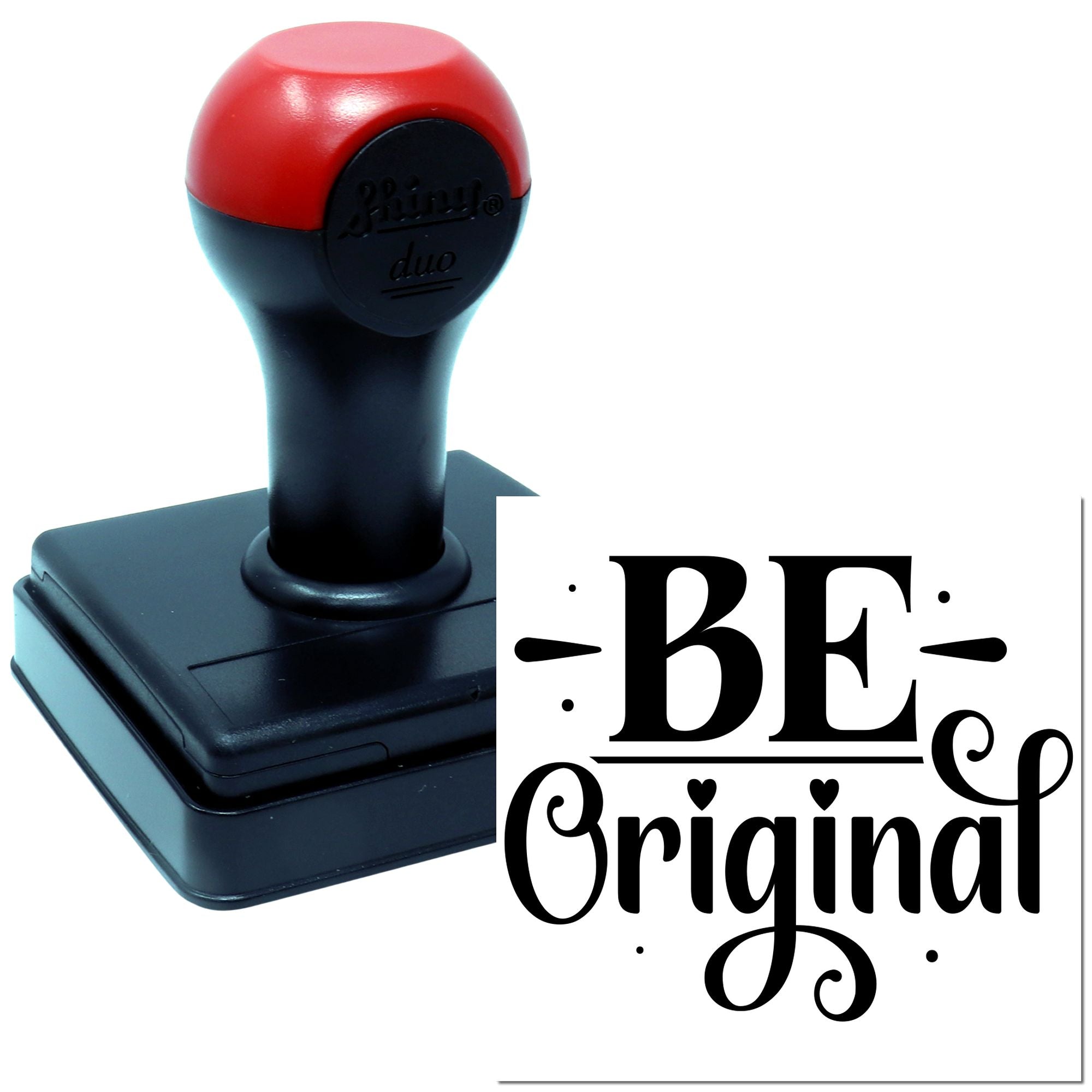 Duo Be Original Elegant Hearted Typography Hand Stamp