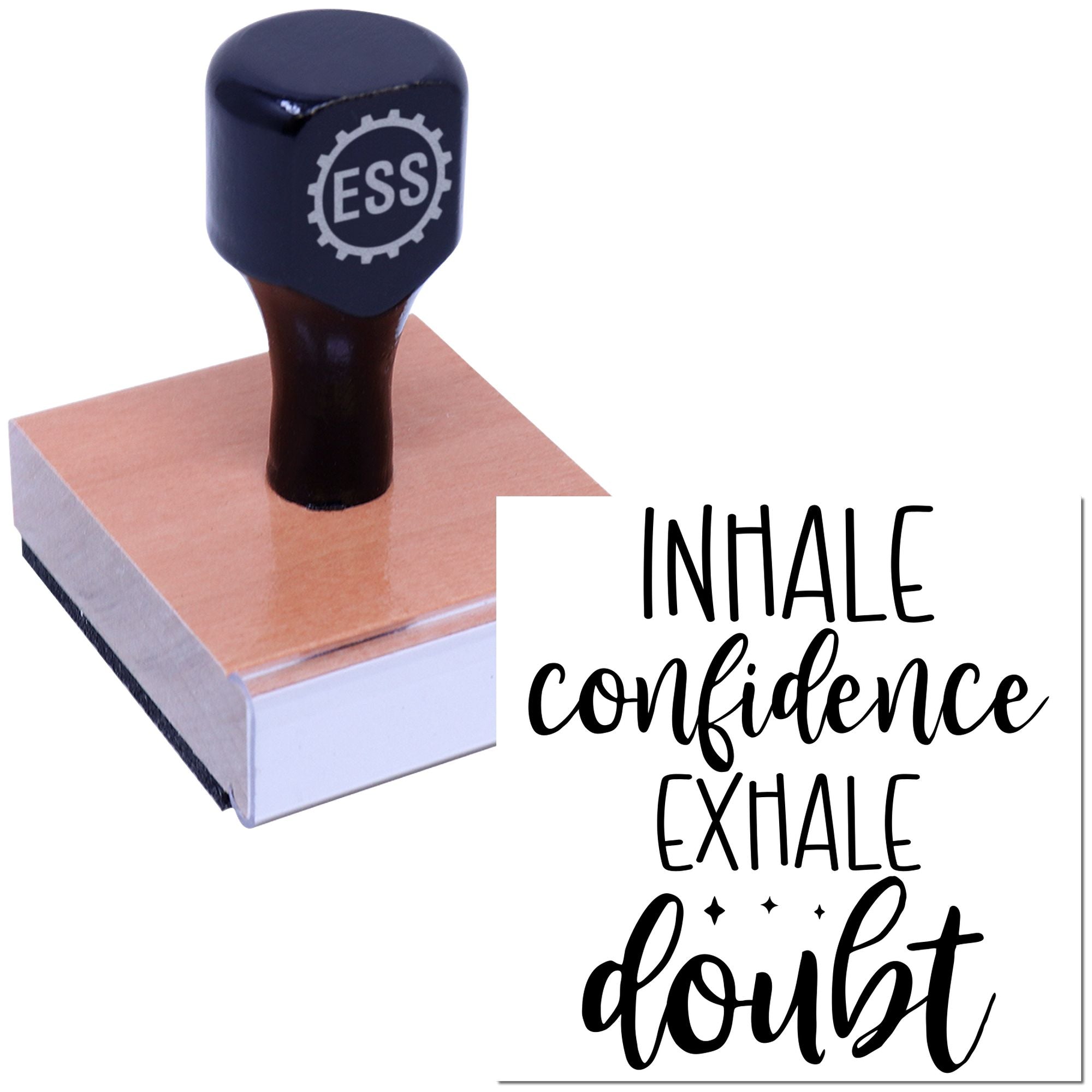 Breathe Out Doubt Note Card Rubber Stamp