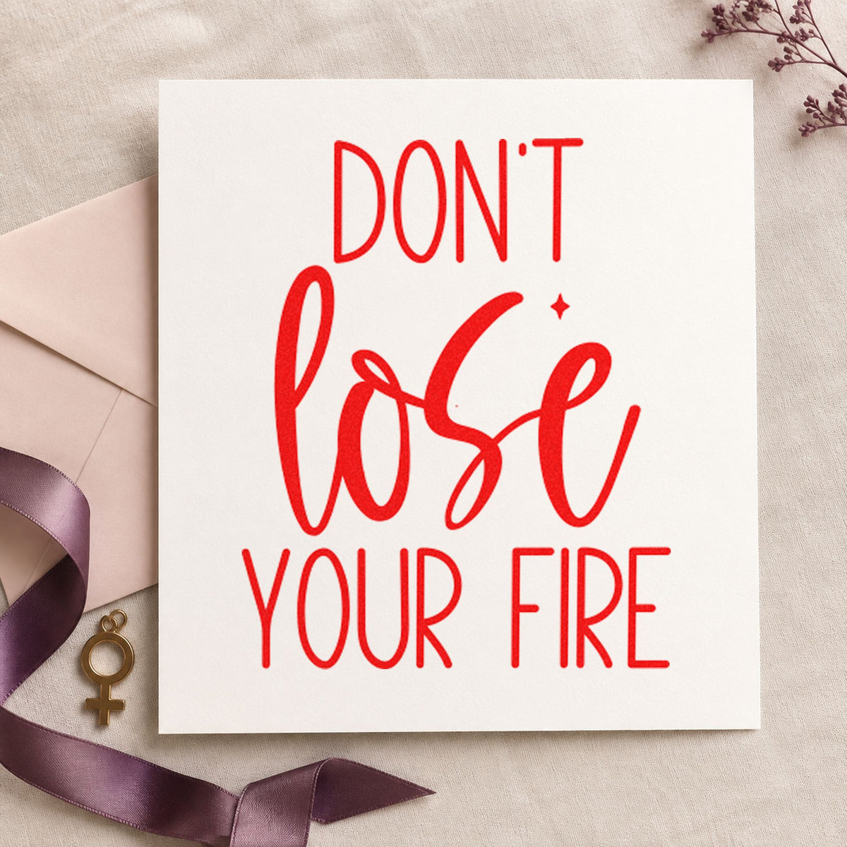 Do Not Lose Fire rubber stamp shown in red ink, stamped for projects such as rack stock labels.