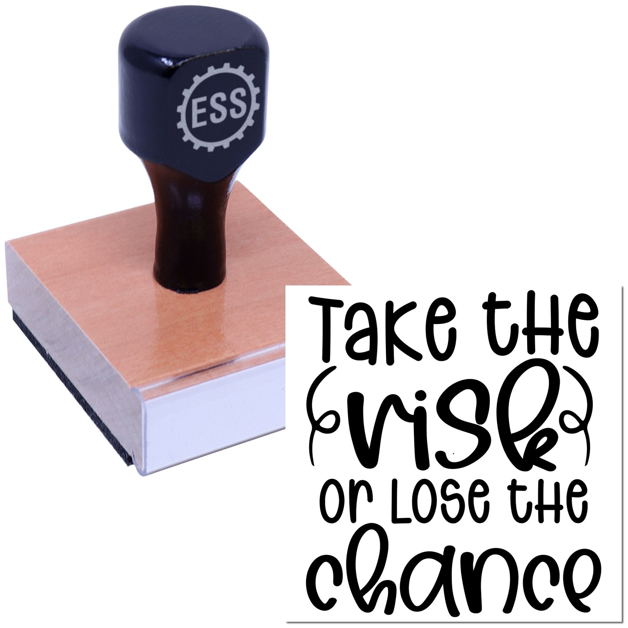 Dare To Risk Card Rubber Stamp