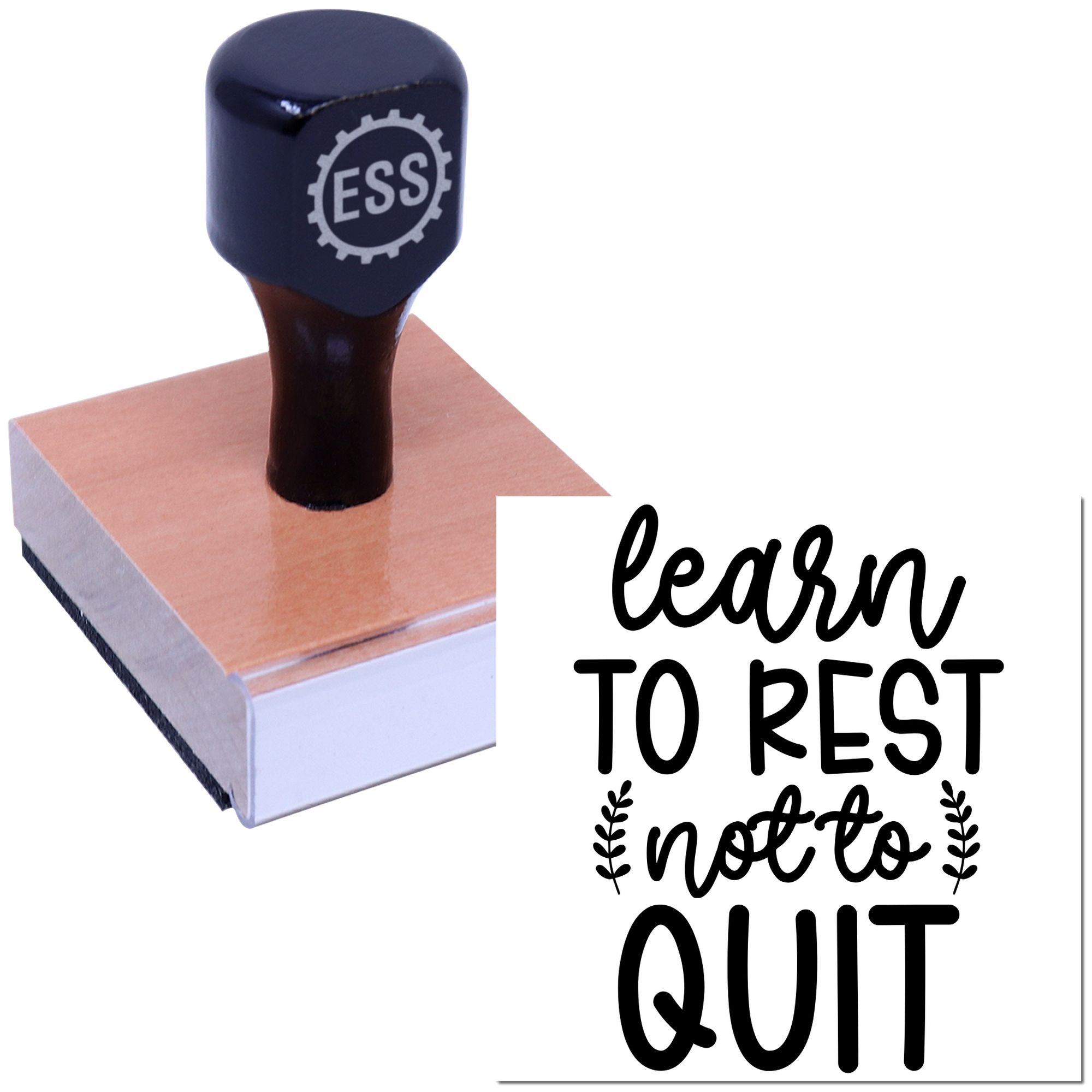 Rest Without Quitting Note Card Rubber Stamp