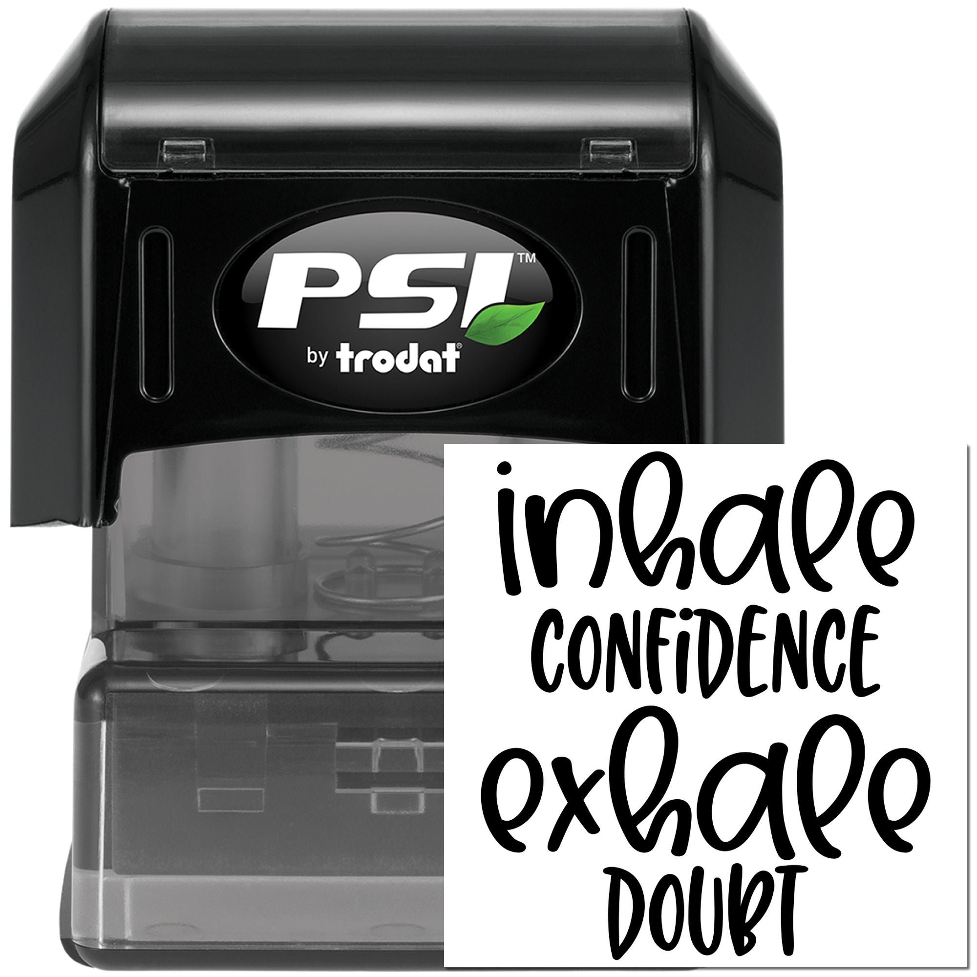 Pre-Inked Confidence Exhale Doubt Note Card Stamp
