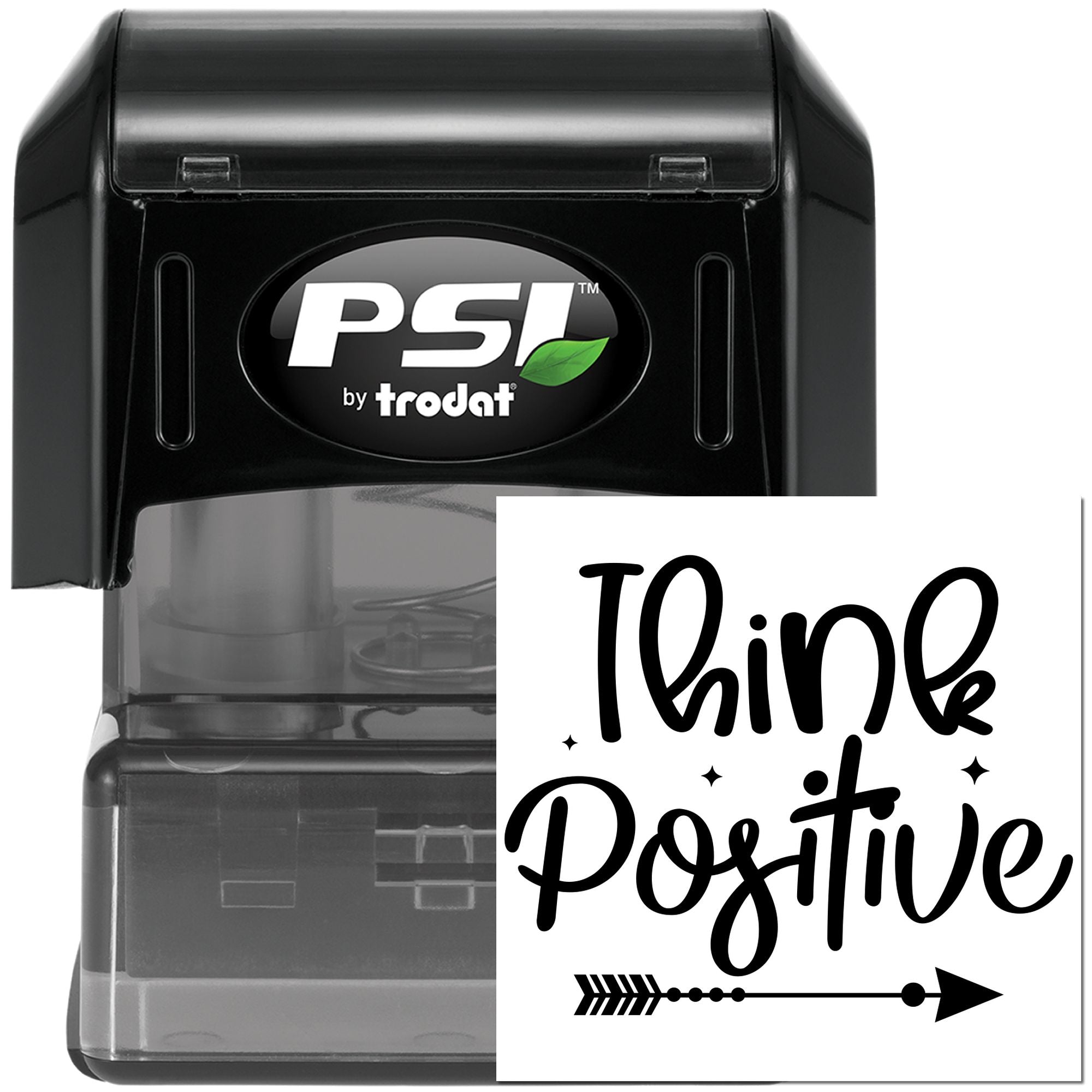 Pre-Inked Think Positive Arrow Mini Card Stamp