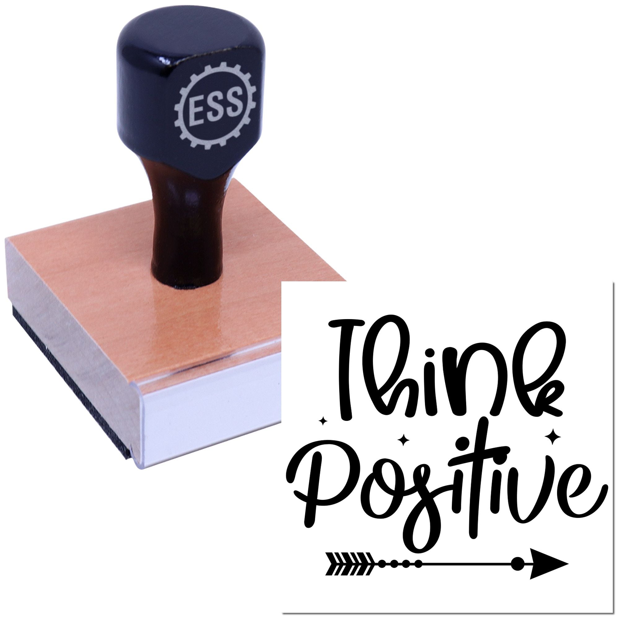 Aim Positive Thoughts Favor Tag Rubber Stamp