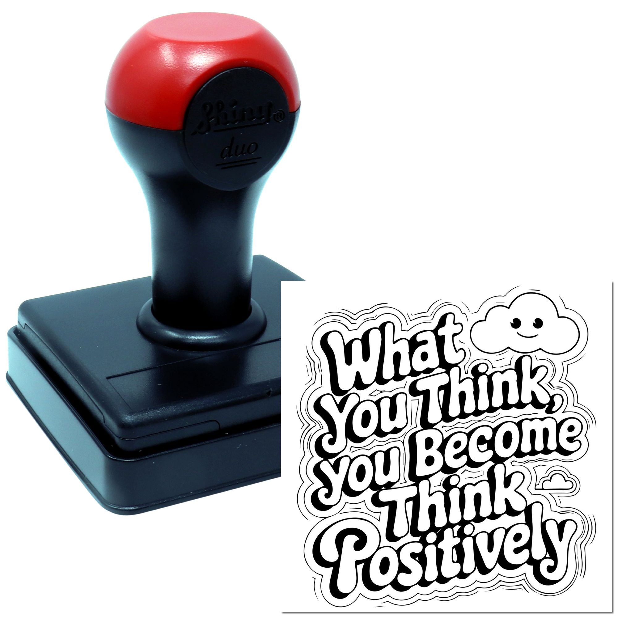 Duo Smiling Cloud Inspires Positive Mindset Hand Stamp