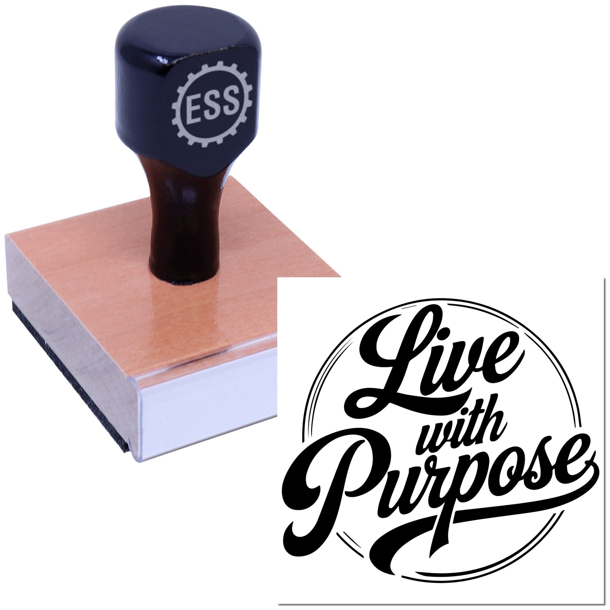Purposeful Living Emblem Journaling Rubber Stamp