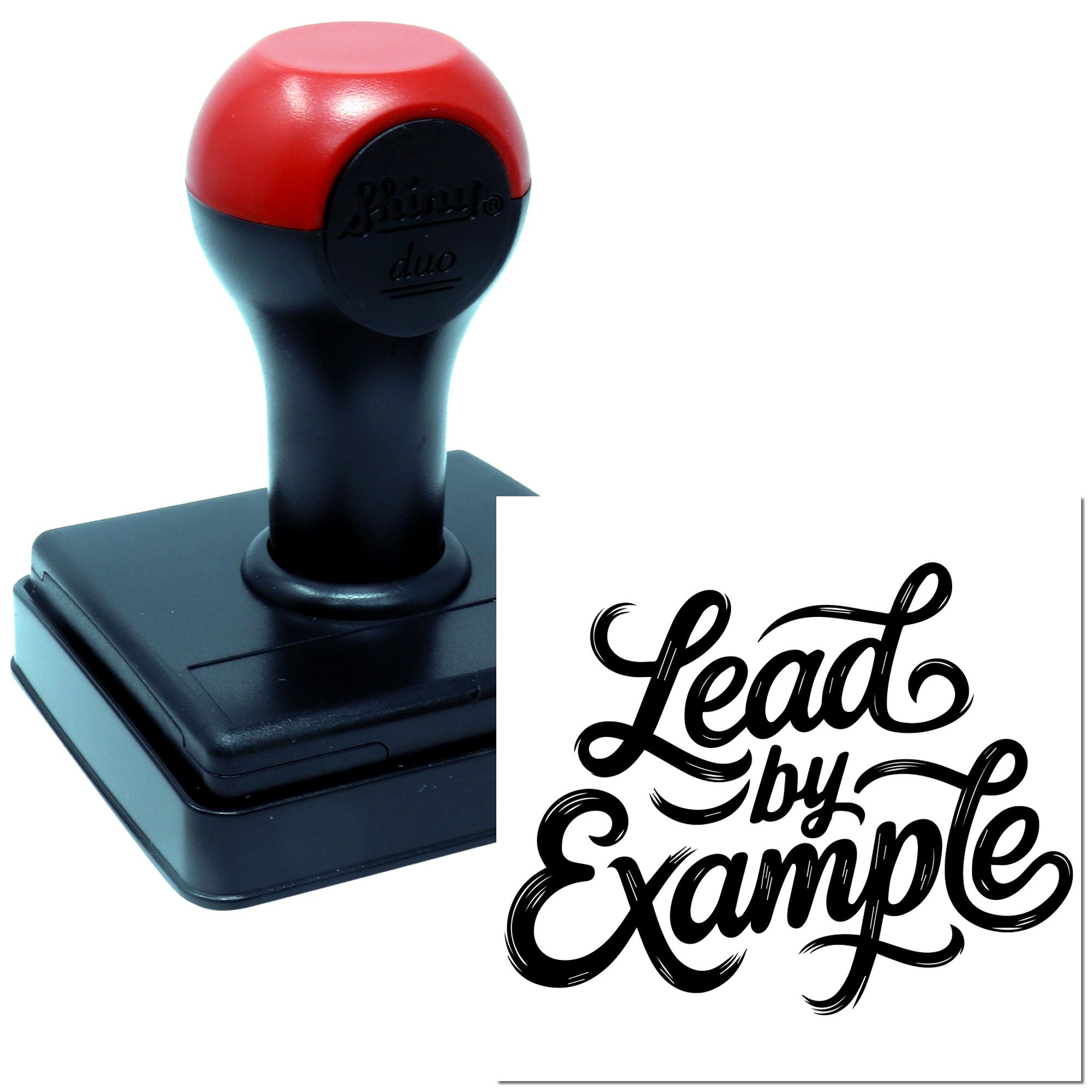 Duo Lead By Example Brush Script Hand Stamp