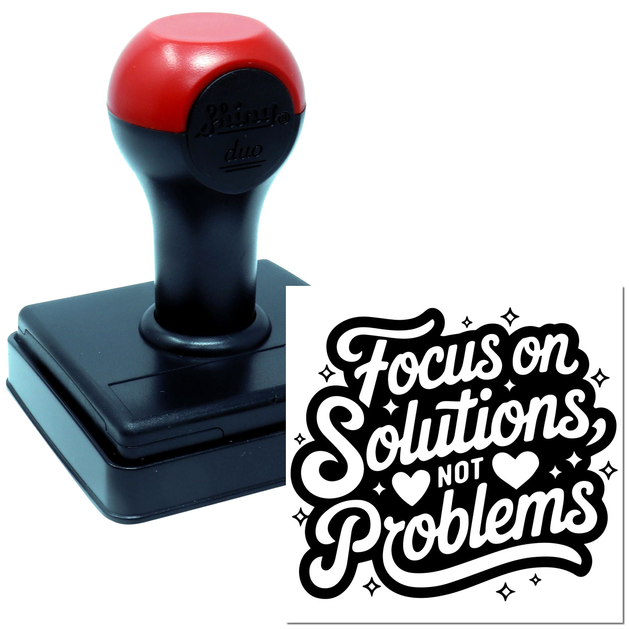 Duo Focus On Solutions Not Problems Hand Stamp