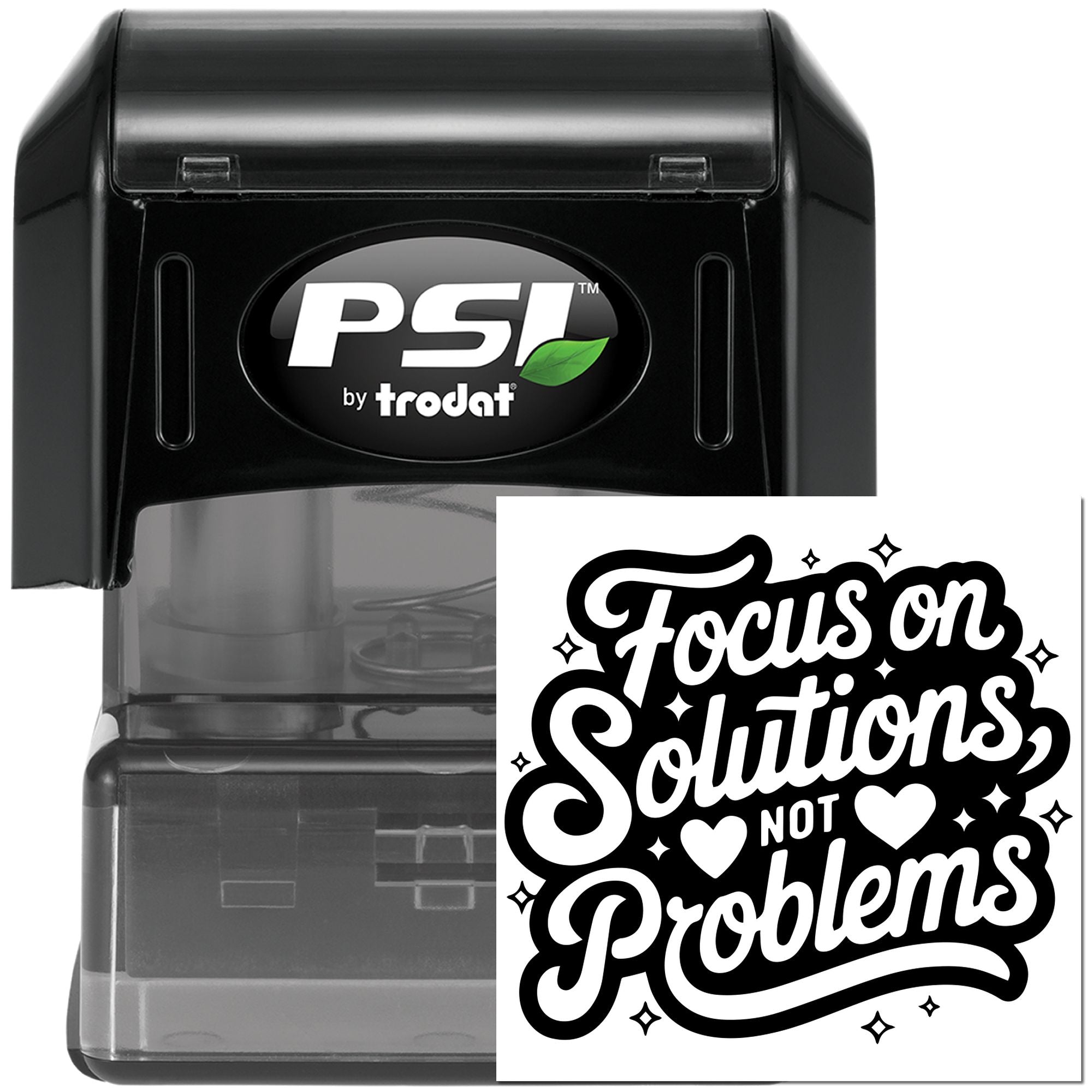 Pre-Inked Focus On Solutions Note Card Stamp