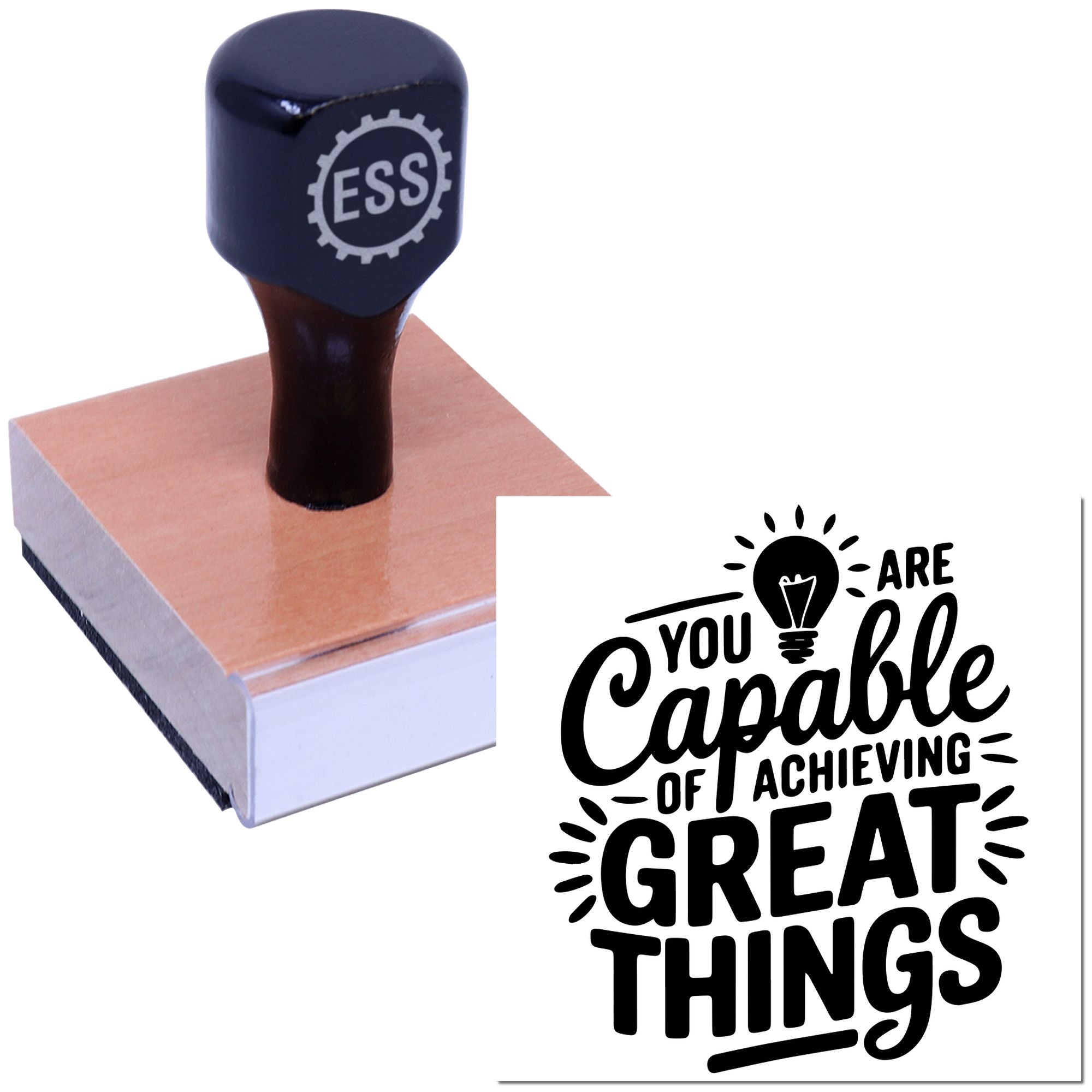 Motivational Typography Poster Craft Rubber Stamp