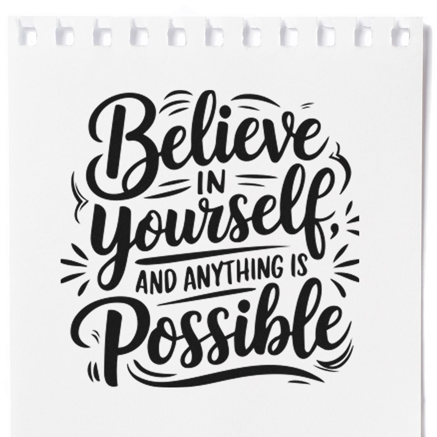 Pre-Inked Believe In Yourself Party Favor Stamp