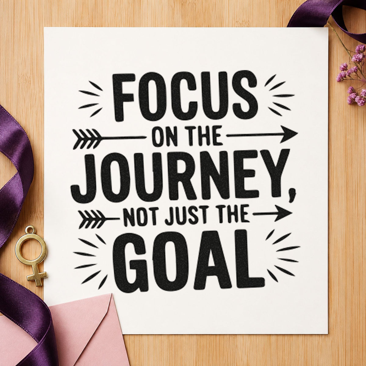 Focus On Journey Goal rubber stamp printed in black ink, ready for leg timing sheet and similar paper crafts.