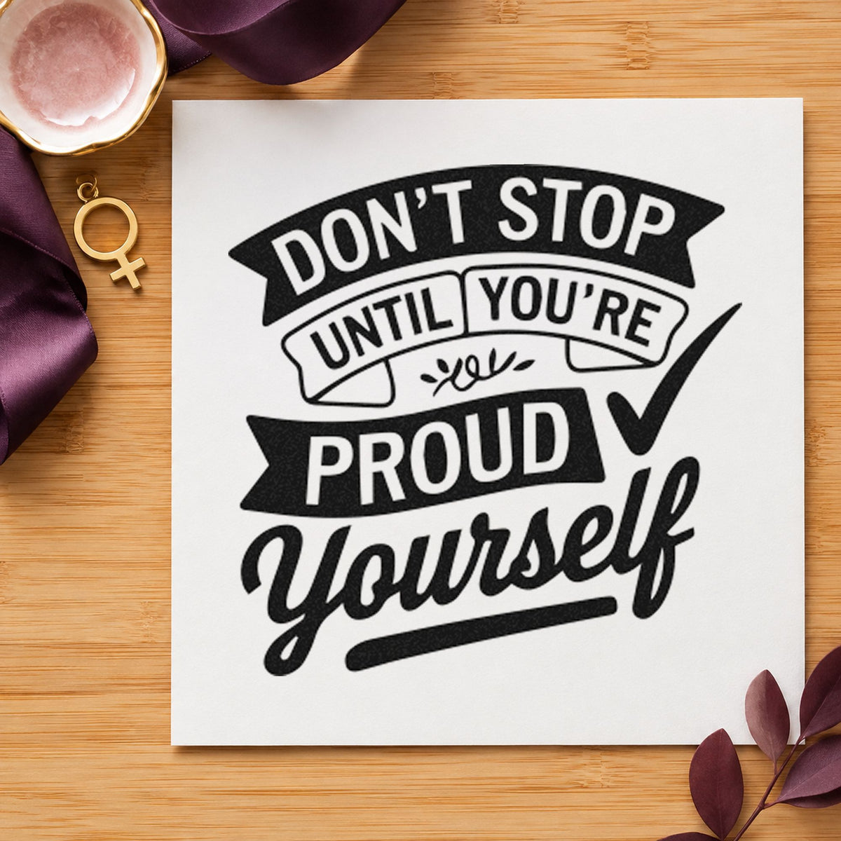 Do Not Stop Proud rubber stamp printed in black ink, ready for entry track sheet and similar paper crafts.