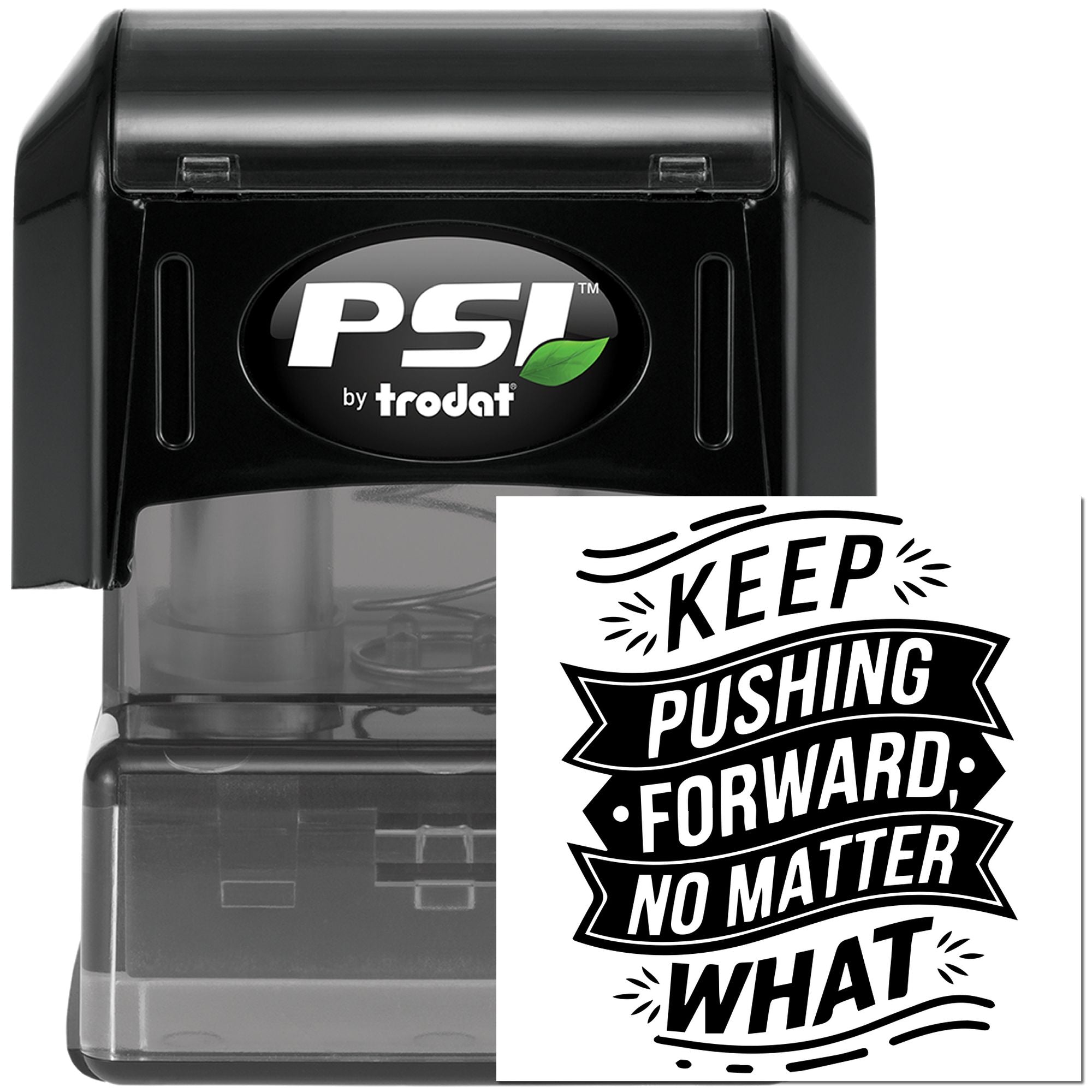 Pre-Inked Keep Pushing Forward Card Stamp