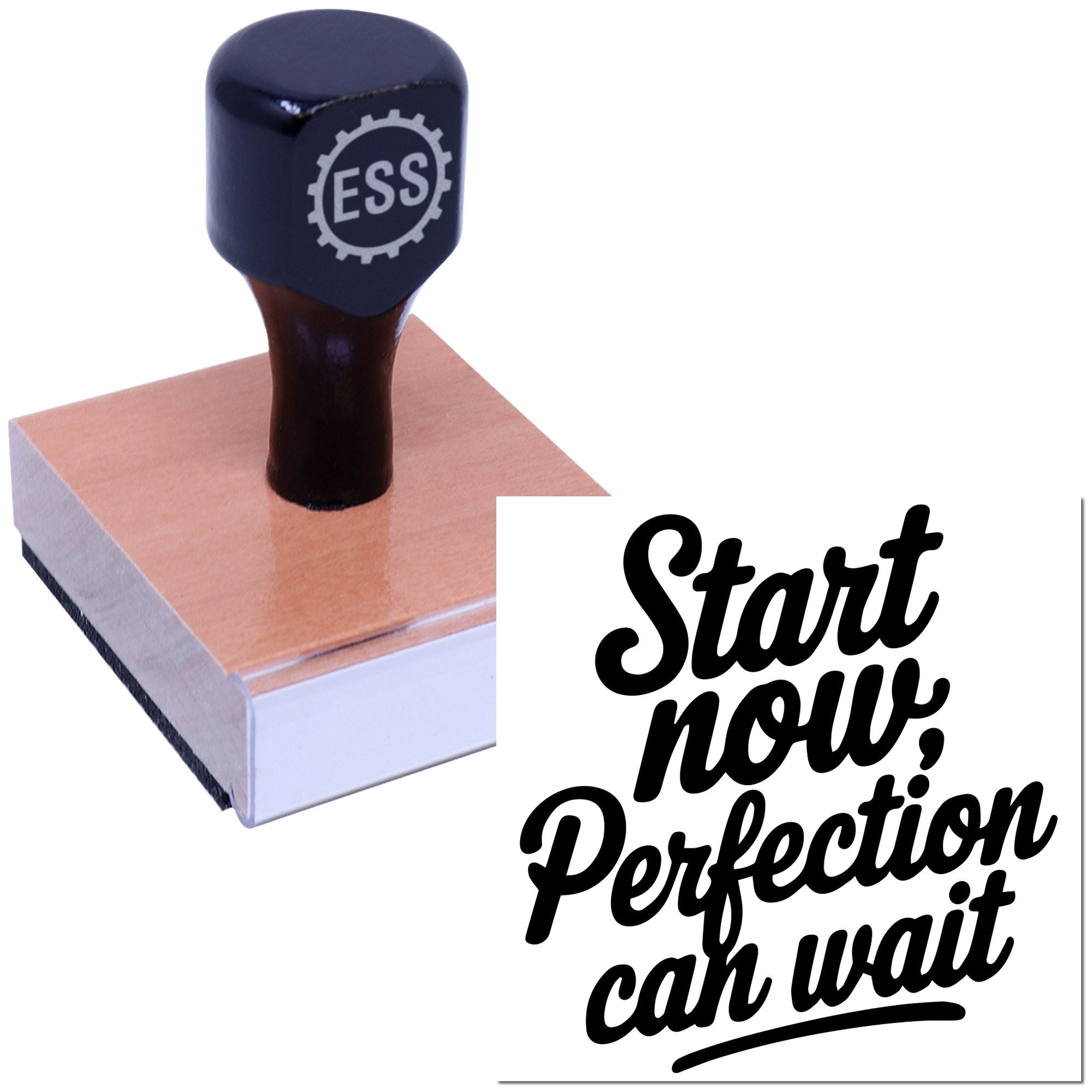 Begin Before Perfect Cardmaking Rubber Stamp