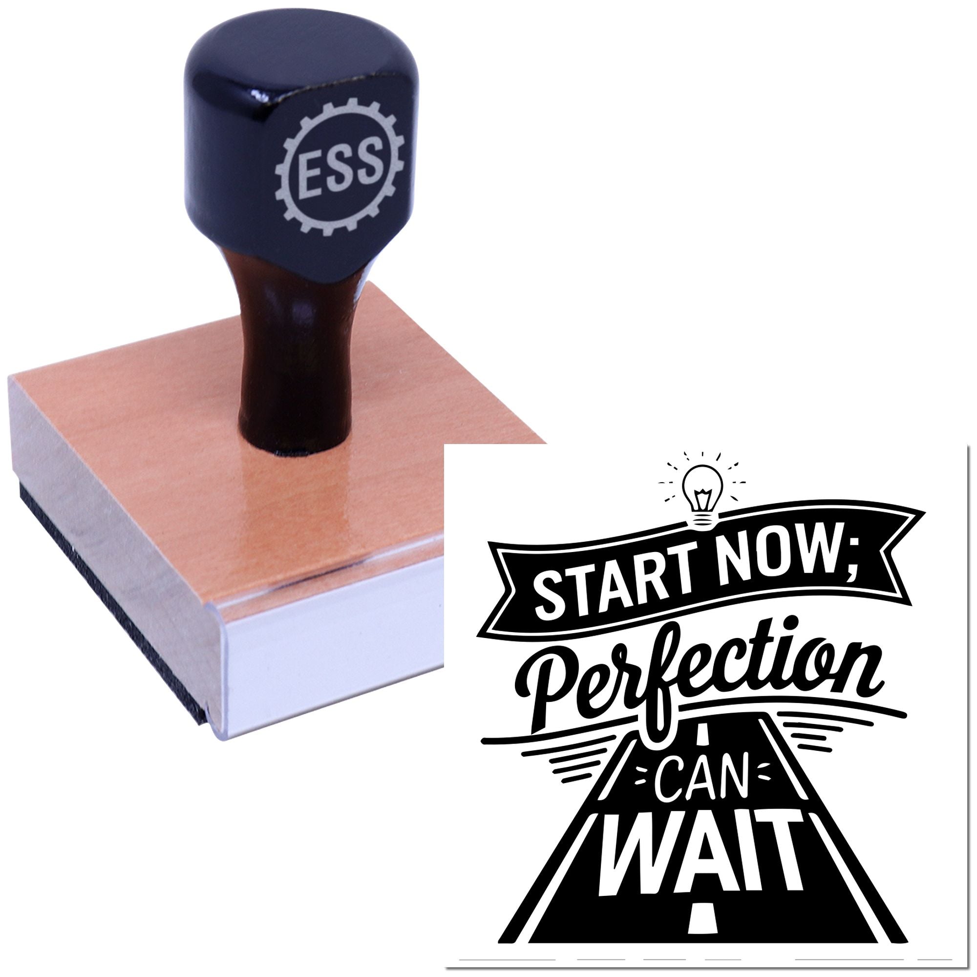 Action Over Perfection Journaling Rubber Stamp